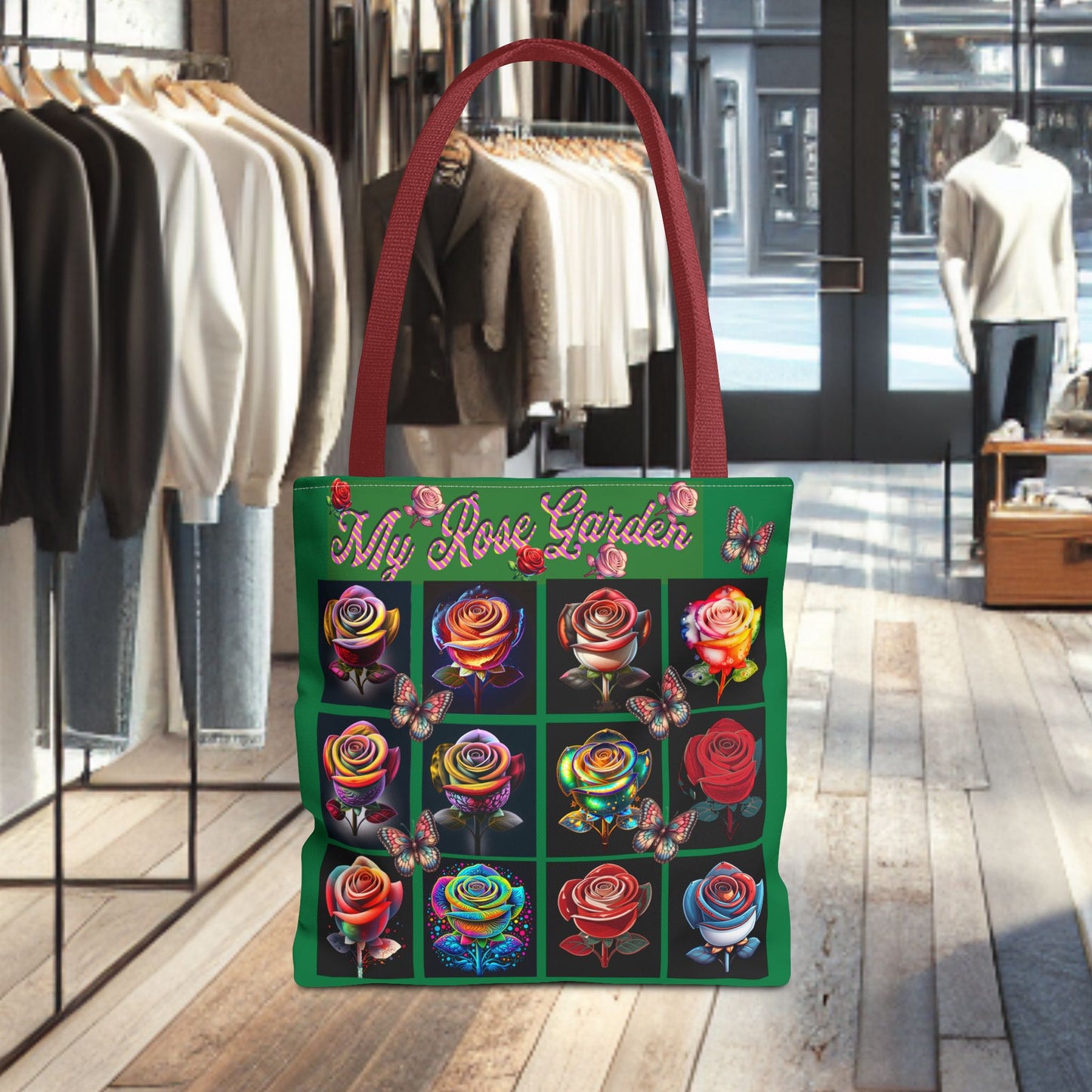 My Rose Garden Floral Tote Bag - Colorful Floral Prints for Garden Lovers