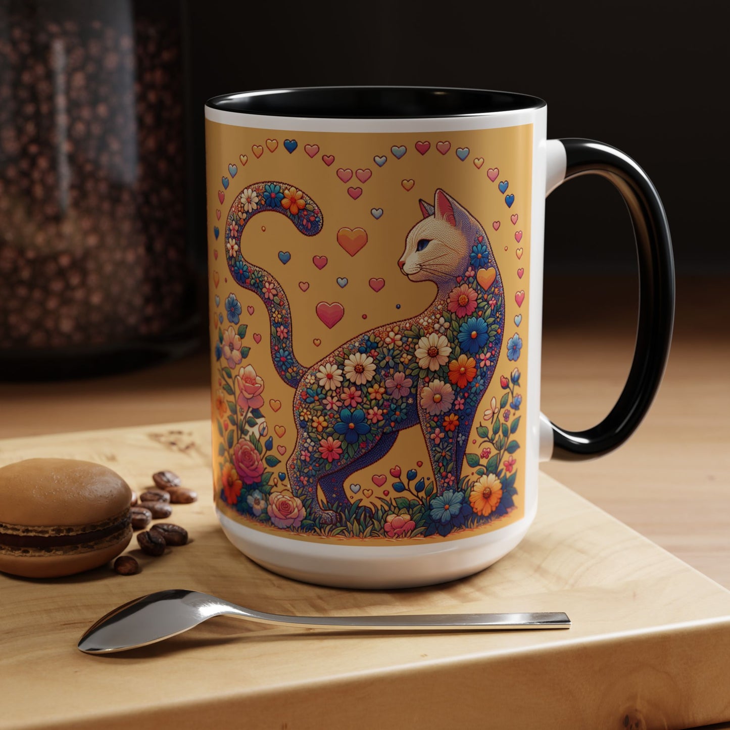 Mug- Loving Cat - Accent Coffee Mug (11oz, 15oz) (AOP)