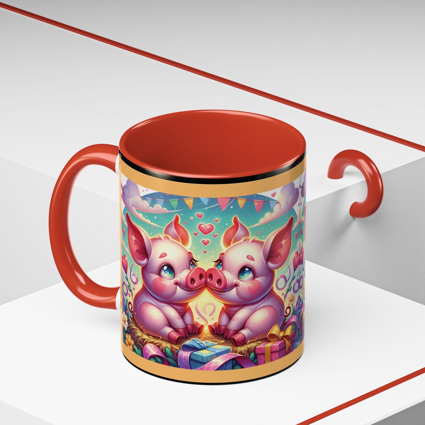 Coffee Mug Love Pigs Picknick 11, 15oz