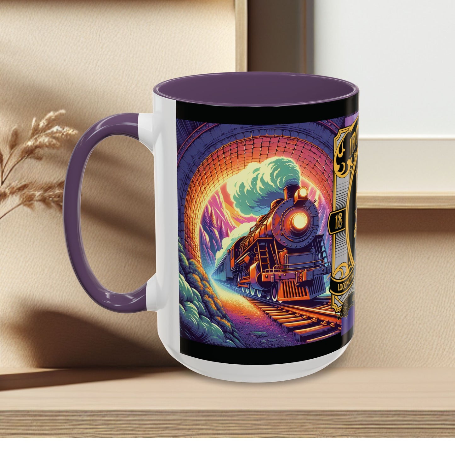 Mug- Steam engine Iron Horse- Accent Coffee Mug (15oz)