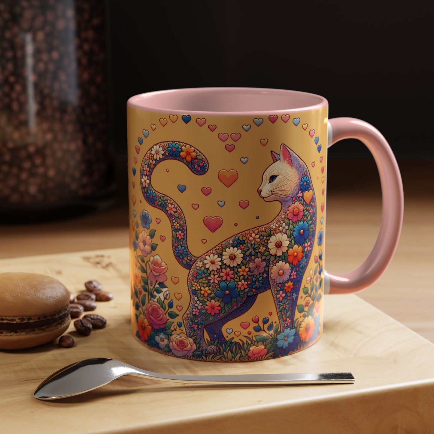 Mug- Loving Cat - Accent Coffee Mug (11oz, 15oz) (AOP)