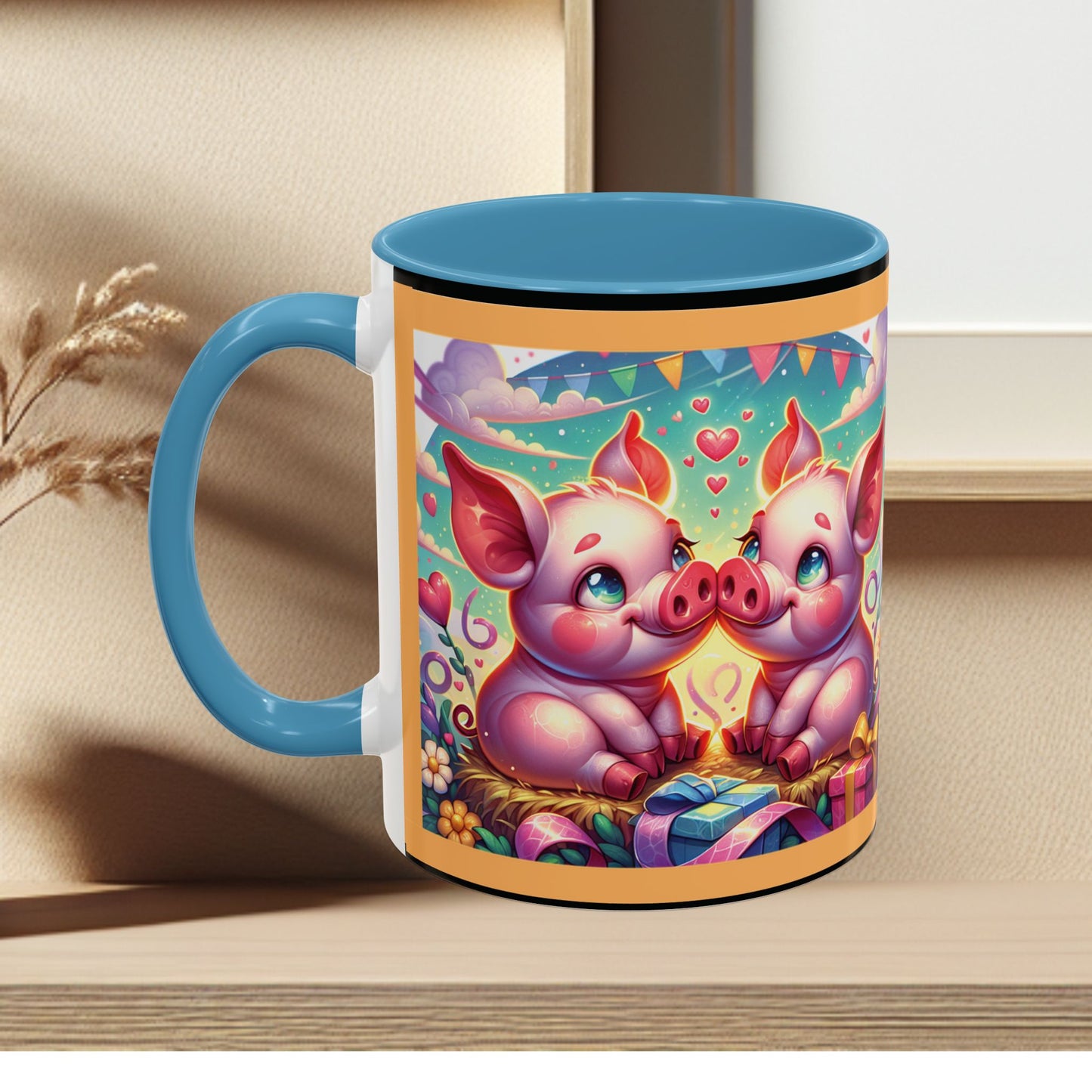 Coffee Mug Love Pigs Picknick 11, 15oz