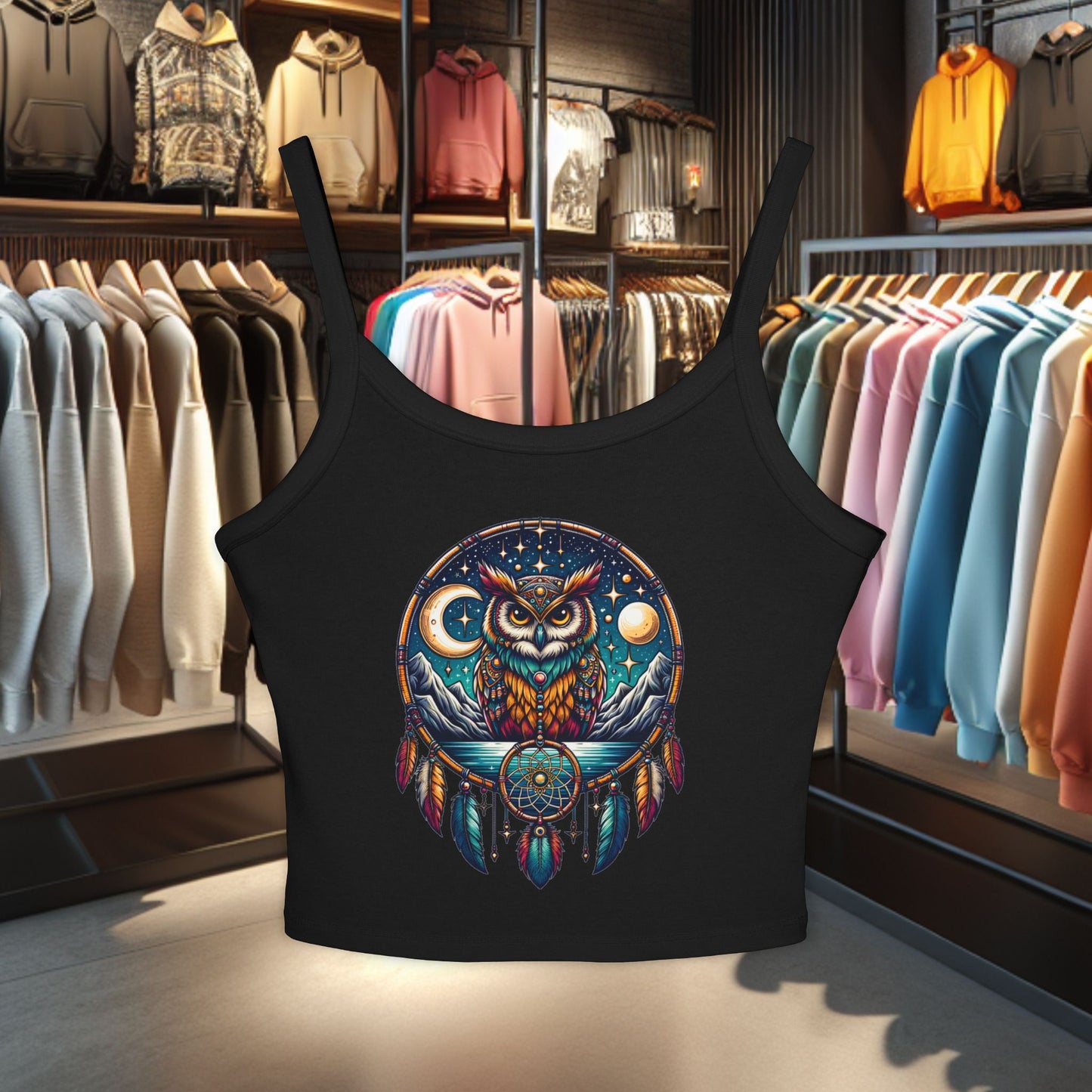Women's Tank Top Owl Dreamcatcher Spaghetti Strap