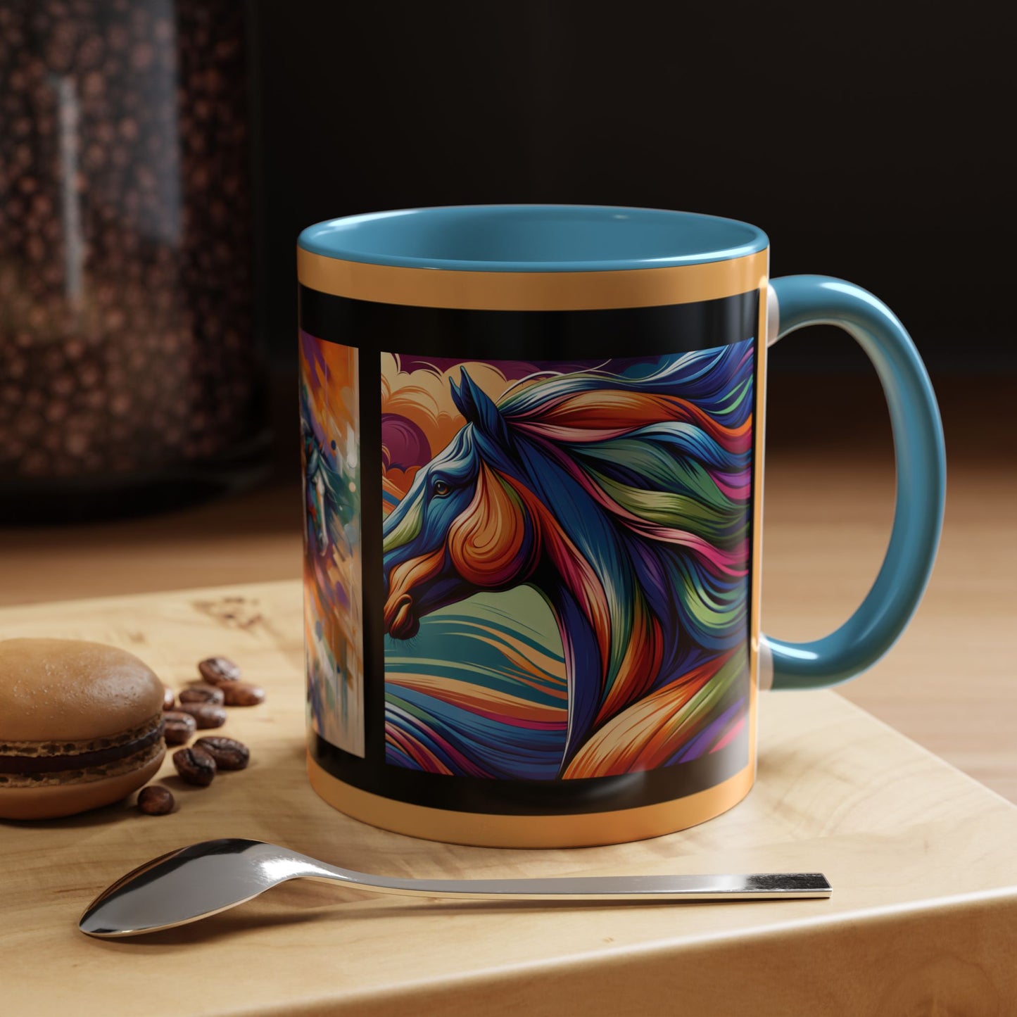 Mug Coffee Multi Color Horses 11oz 15oz