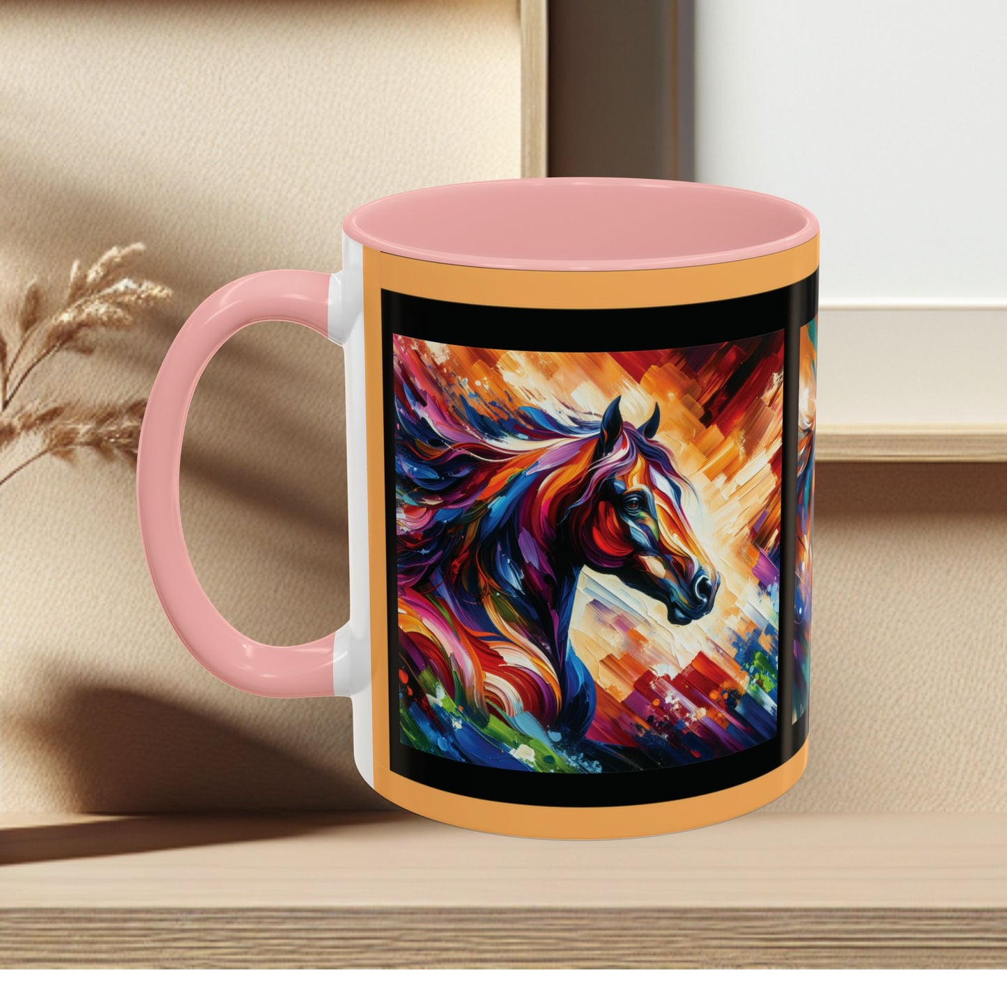Mug Coffee Multi Color Horses 11oz 15oz
