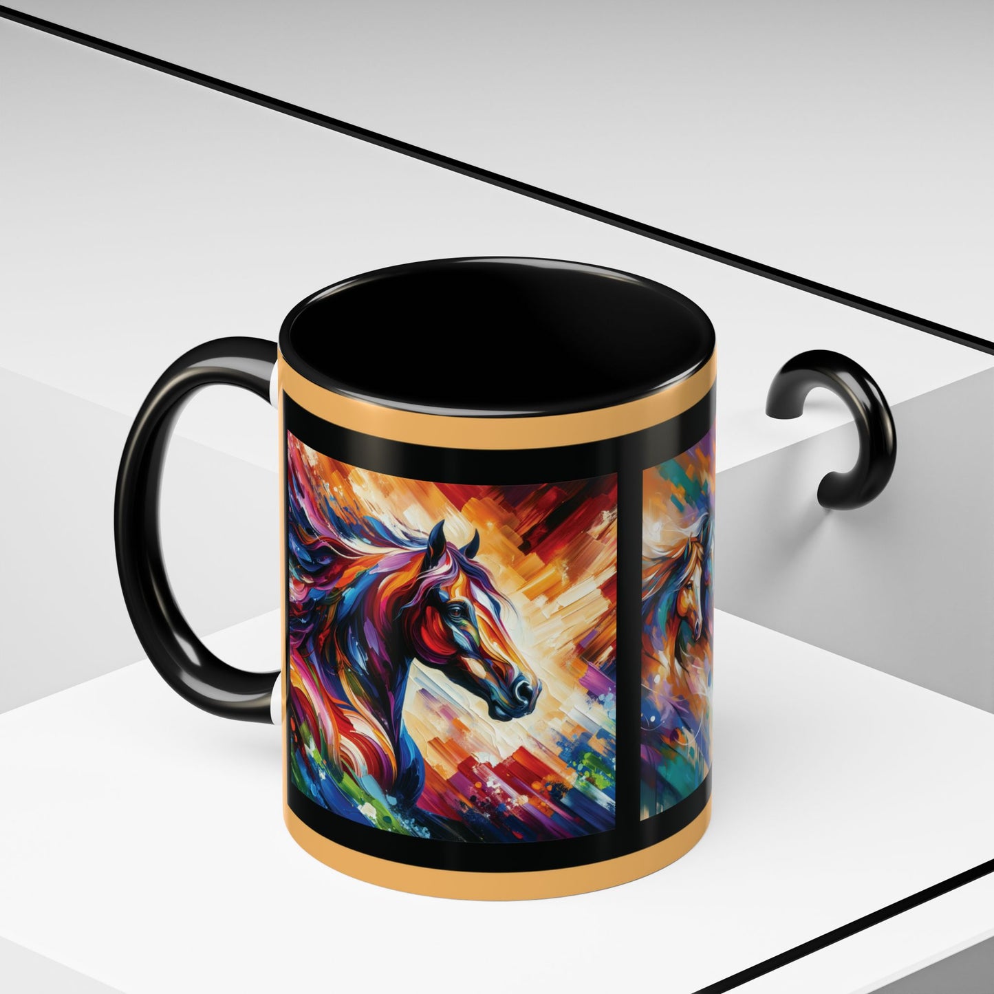 Mug Coffee Multi Color Horses 11oz 15oz