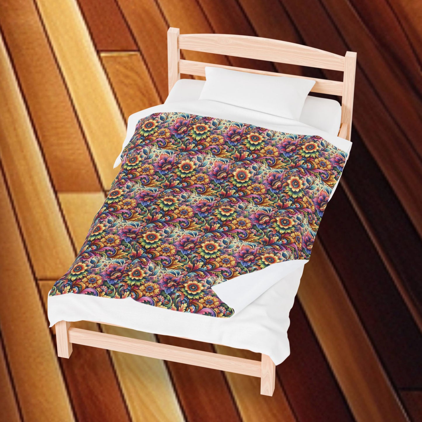 Floral Velveteen Plush Blanket