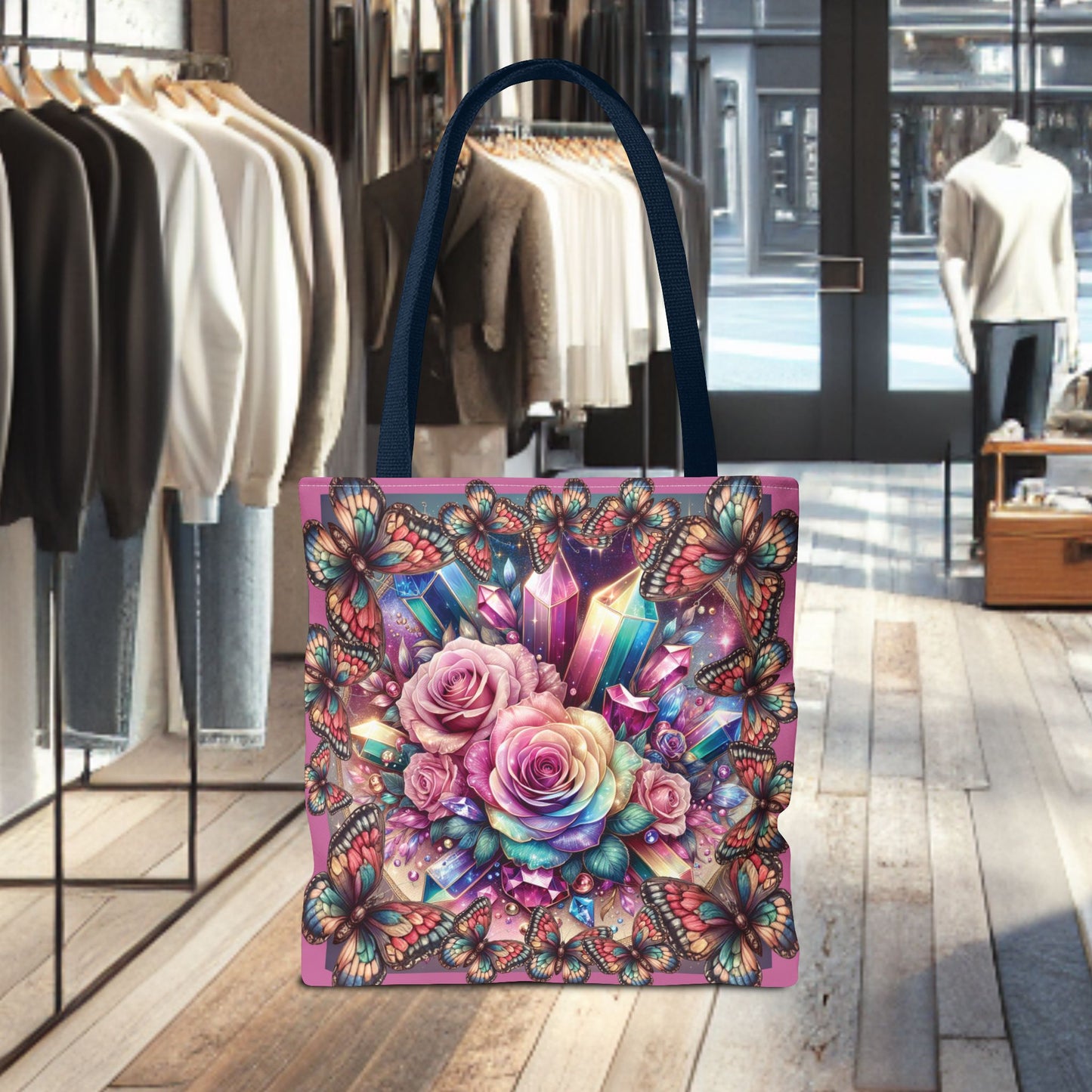 Butterfly Floral Tote Bag