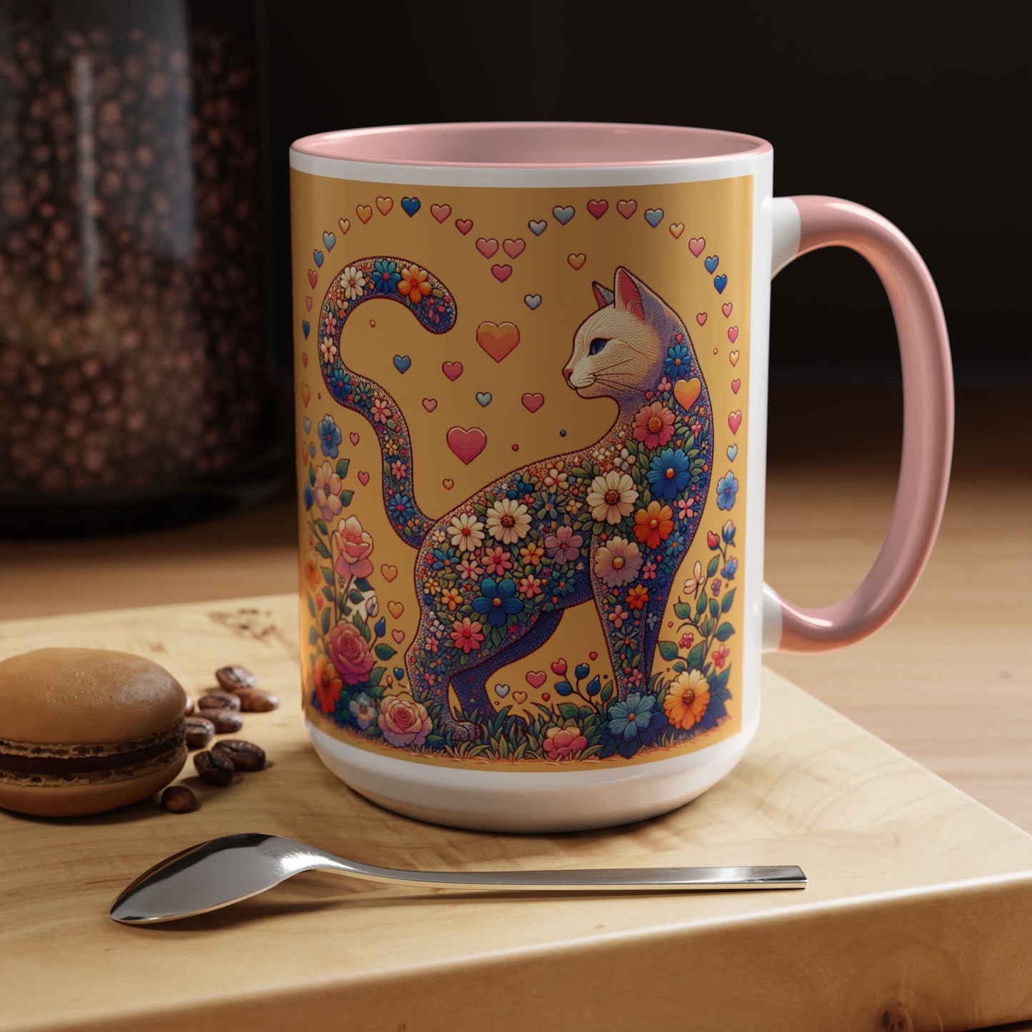 Mug- Loving Cat - Accent Coffee Mug (11oz, 15oz) (AOP)