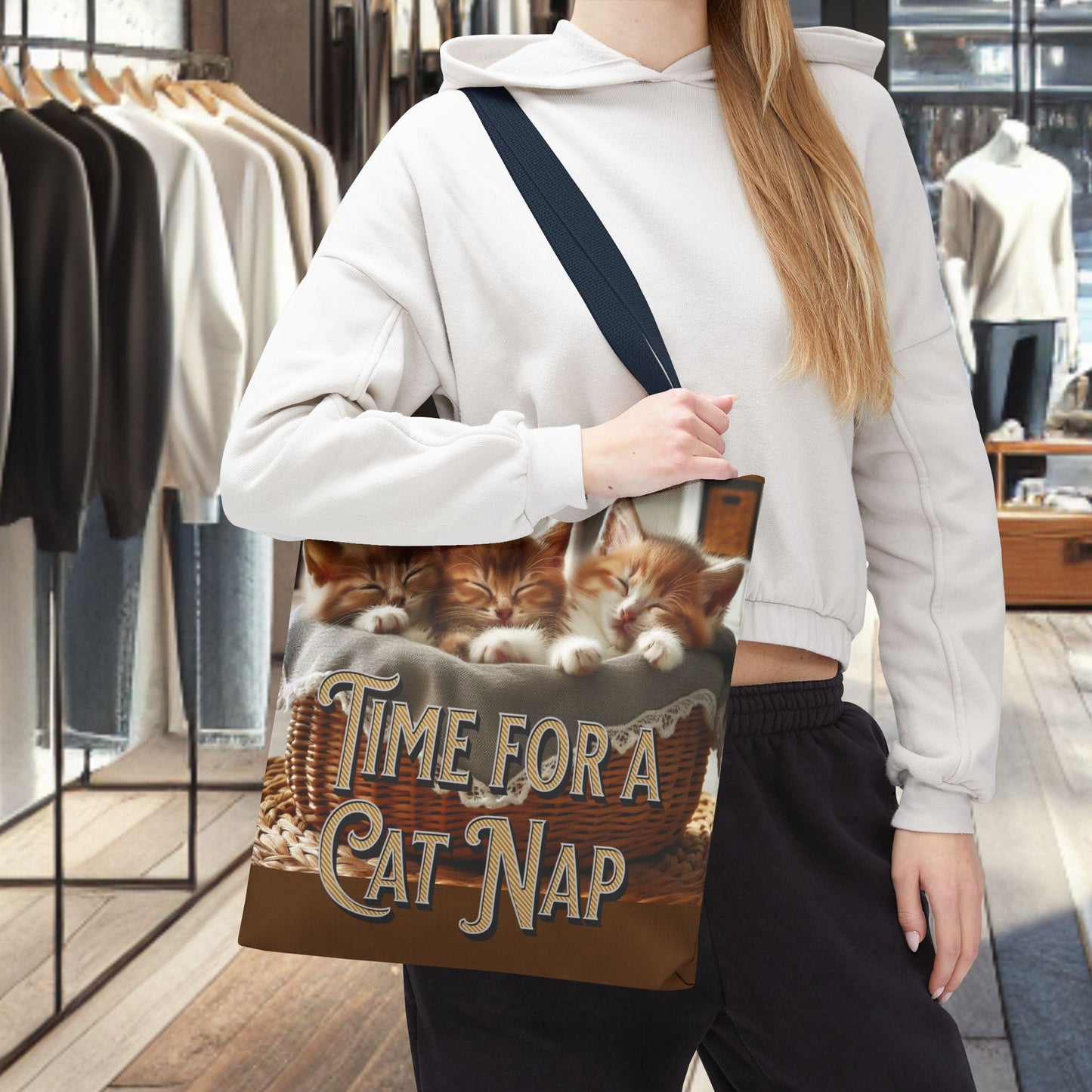 Tote Bag -Time For a Cat Nap Tote Bag (AOP)