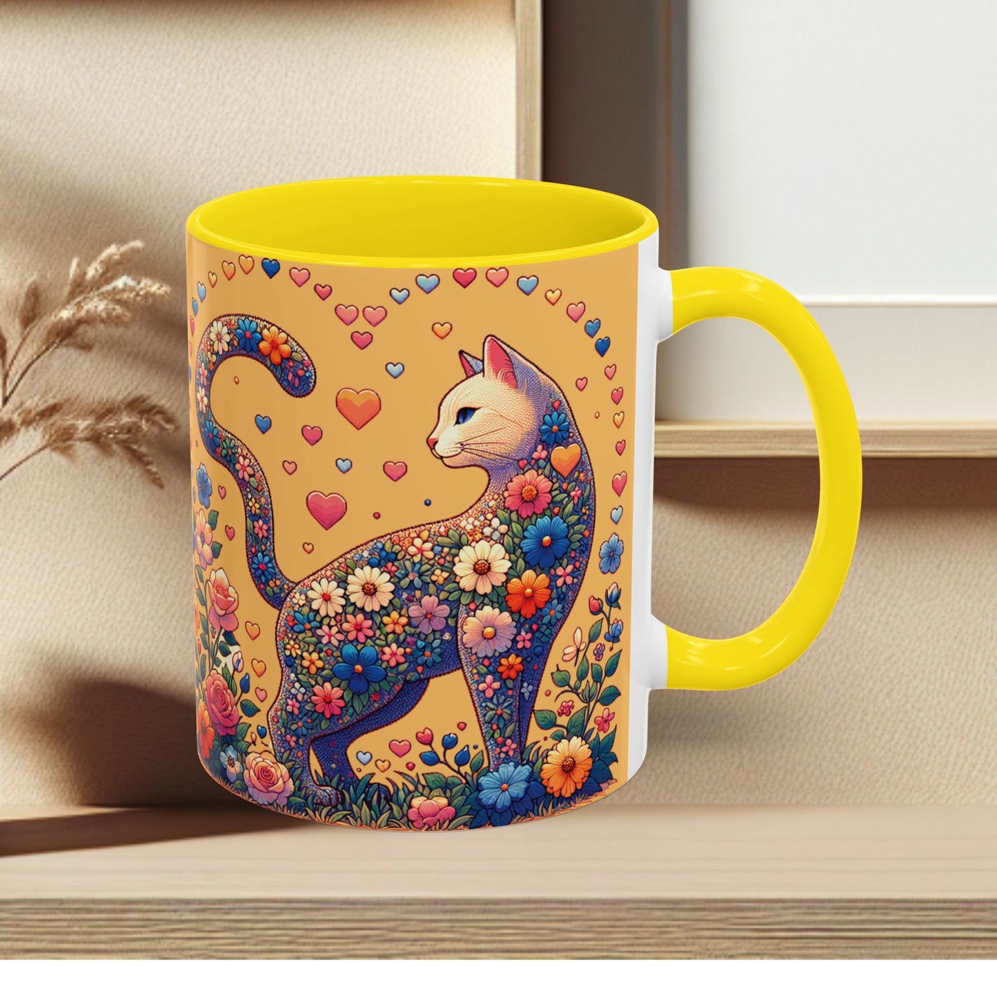 Mug- Loving Cat - Accent Coffee Mug (11oz, 15oz) (AOP)