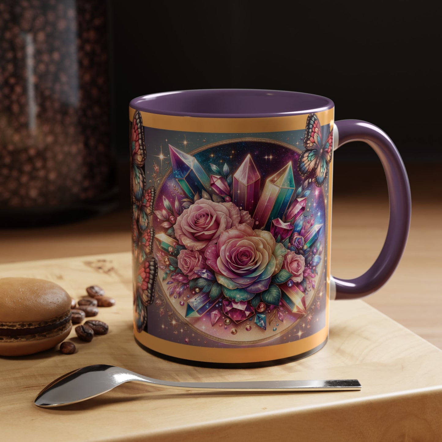 Coffee Mug Butterflys and Flowers
