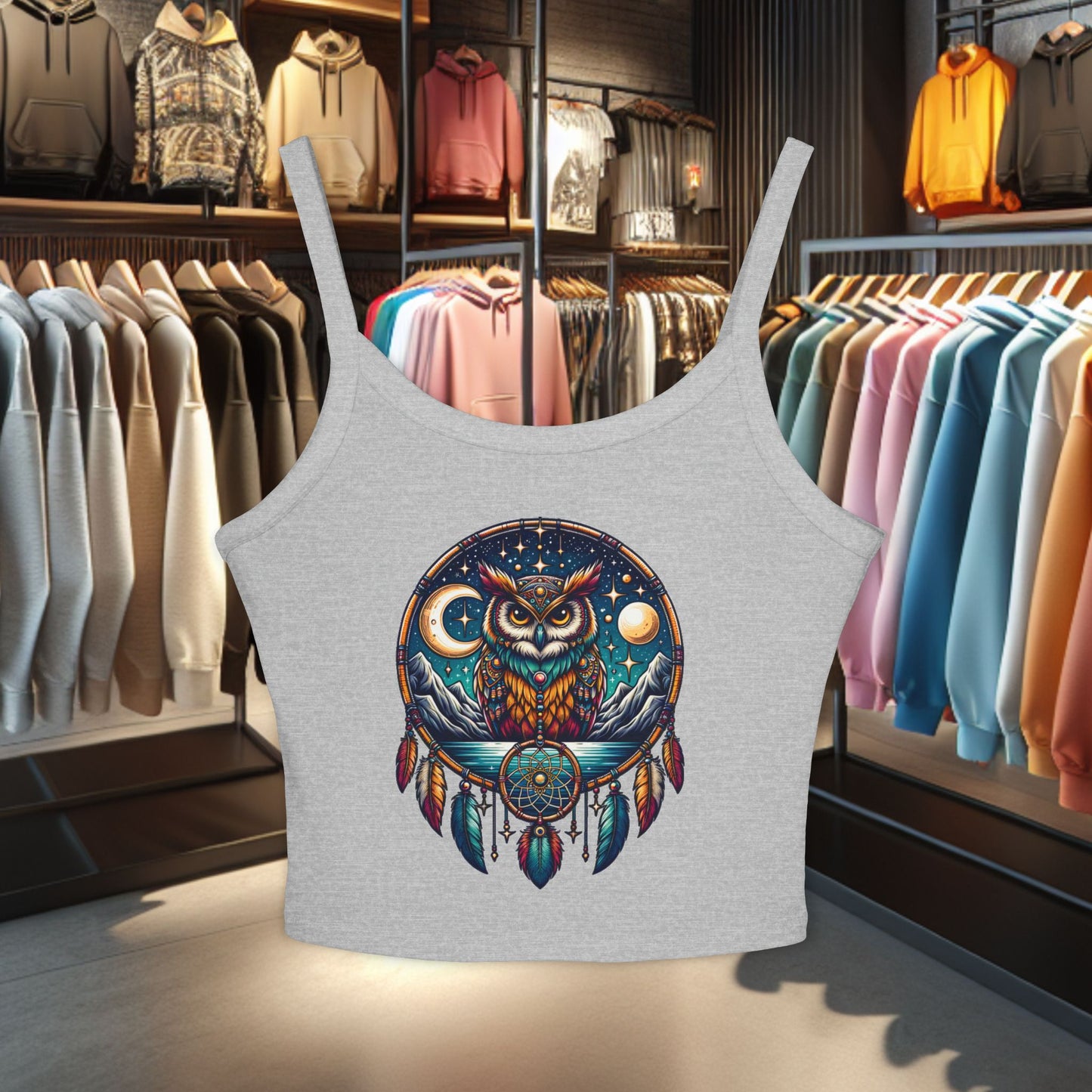 Women's Tank Top Owl Dreamcatcher Spaghetti Strap