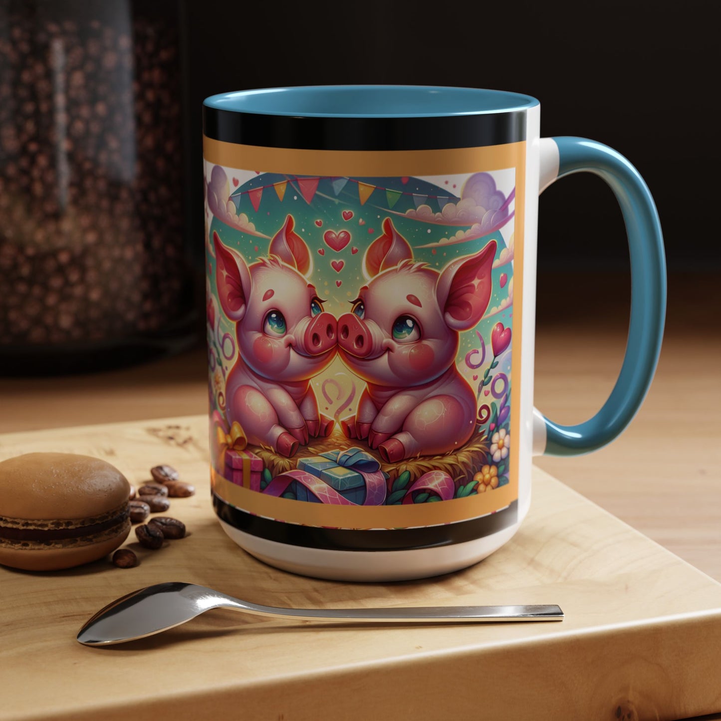 Coffee Mug Love Pigs Picknick 11, 15oz