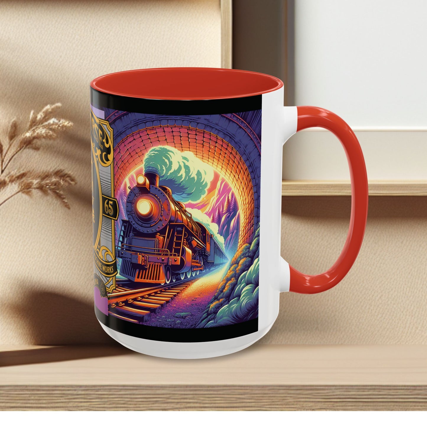 Mug- Steam engine Iron Horse- Accent Coffee Mug (15oz)