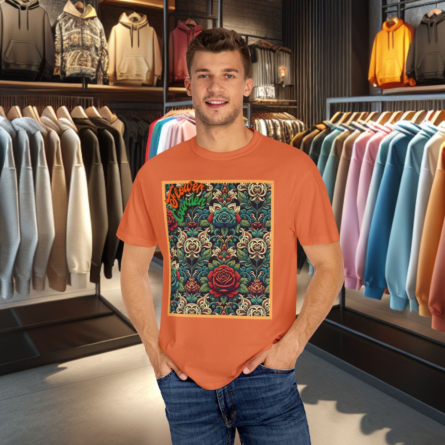 Unisex T-shirt- Flower Garden - Comfort Colors 1717-