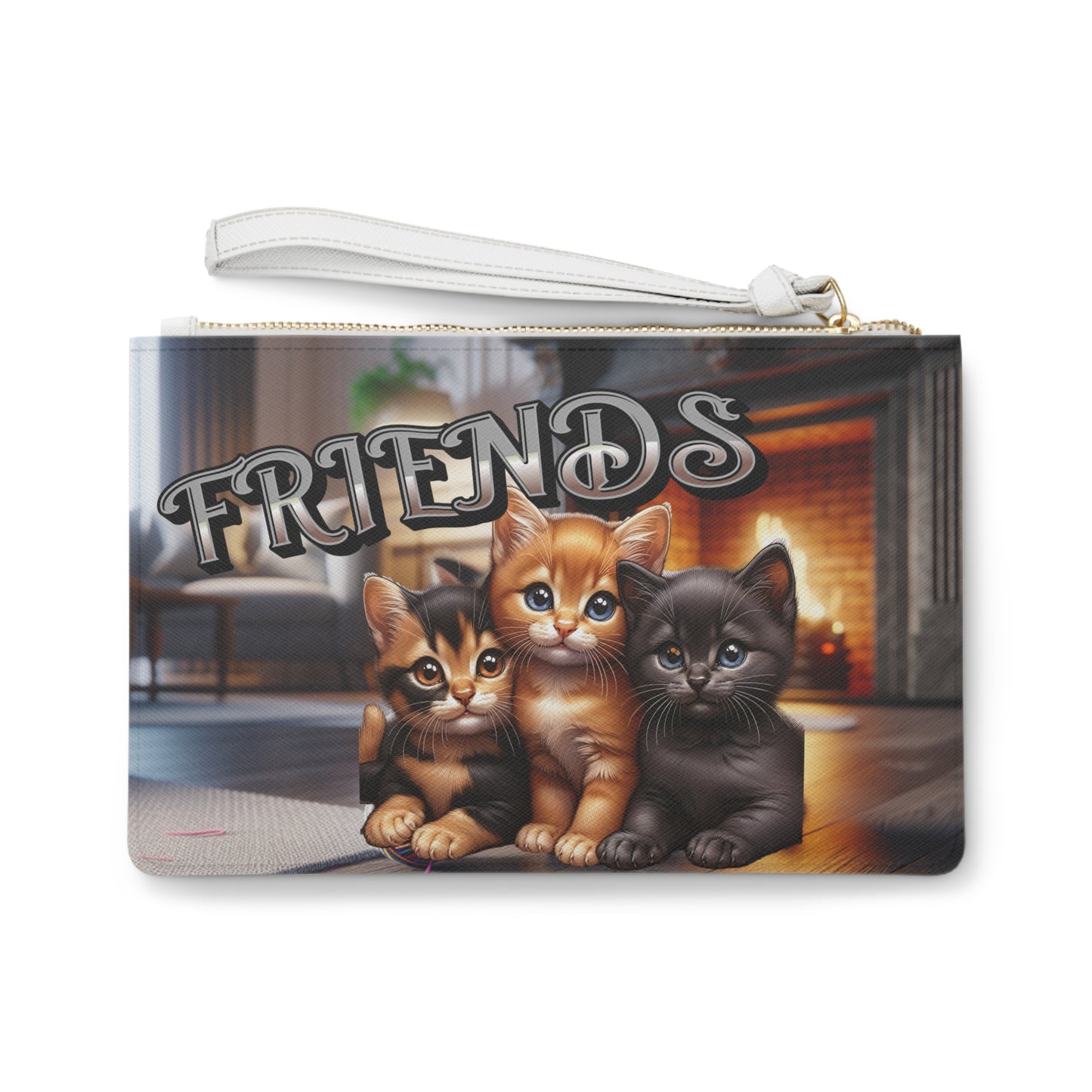 Cat Lovers Friends Clutch Bag - Cute Kittens Design