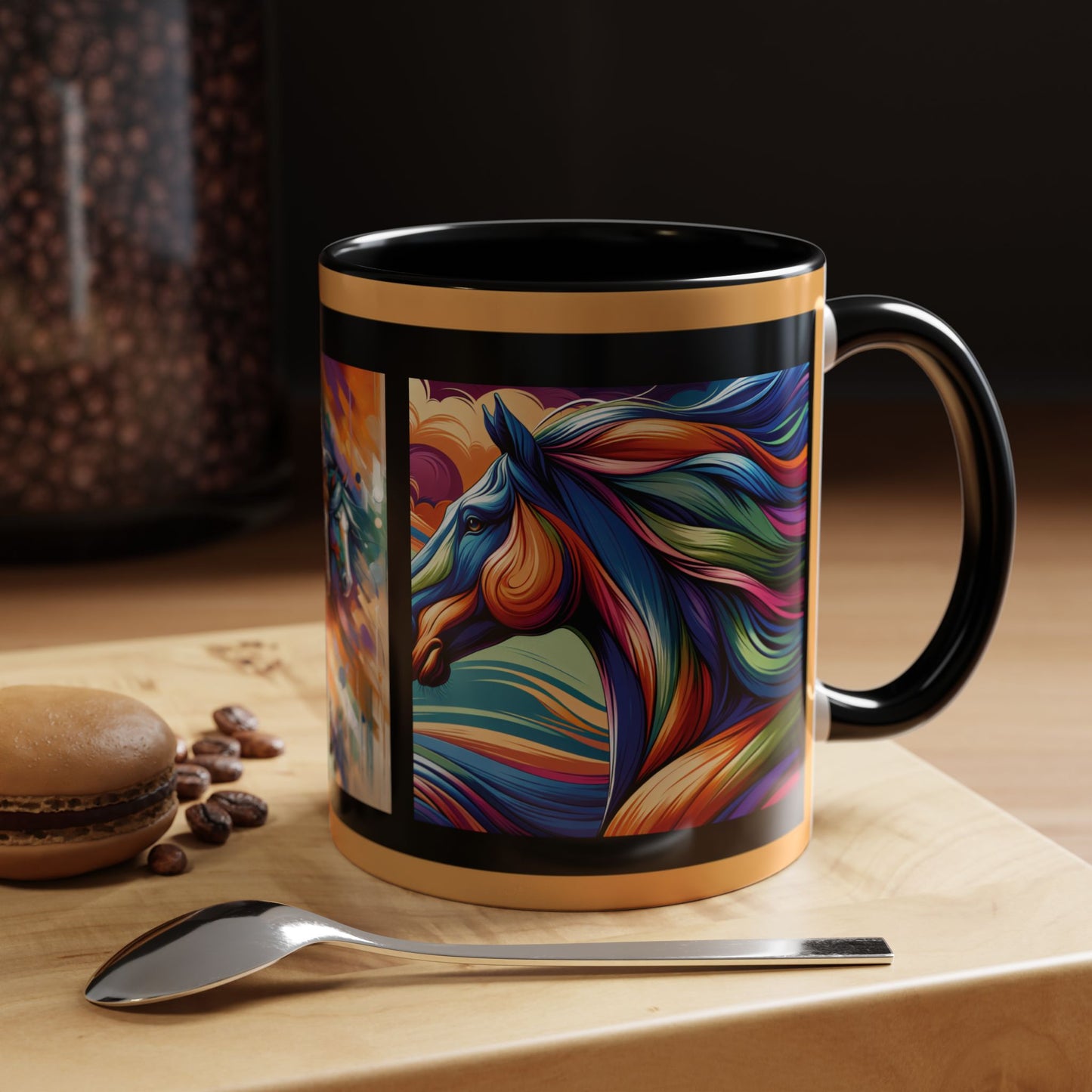Mug Coffee Multi Color Horses 11oz 15oz