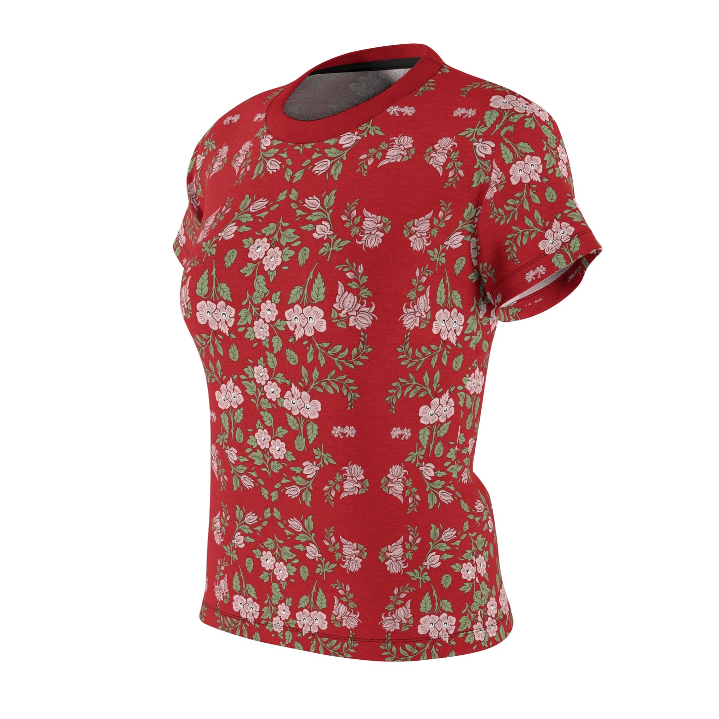 Women's Tee - Red - Pink Floral