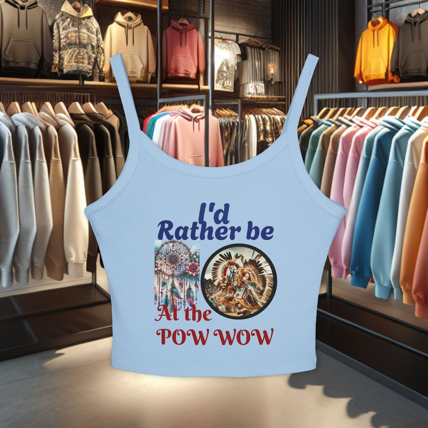 I'd Rather be at the POW WOW-Native American Tank Top