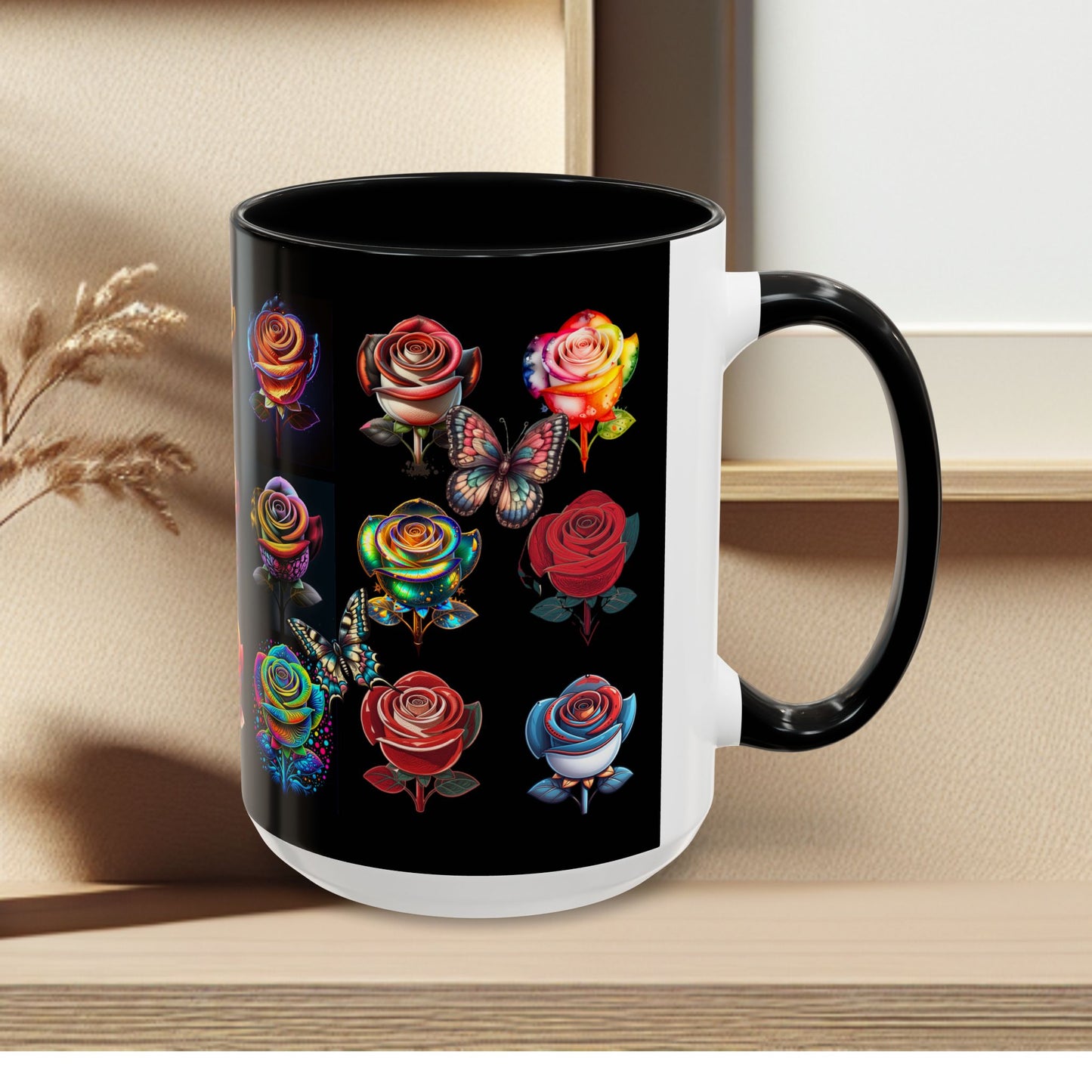 Floral Accent Mug - Perfect Gift for Garden Lovers