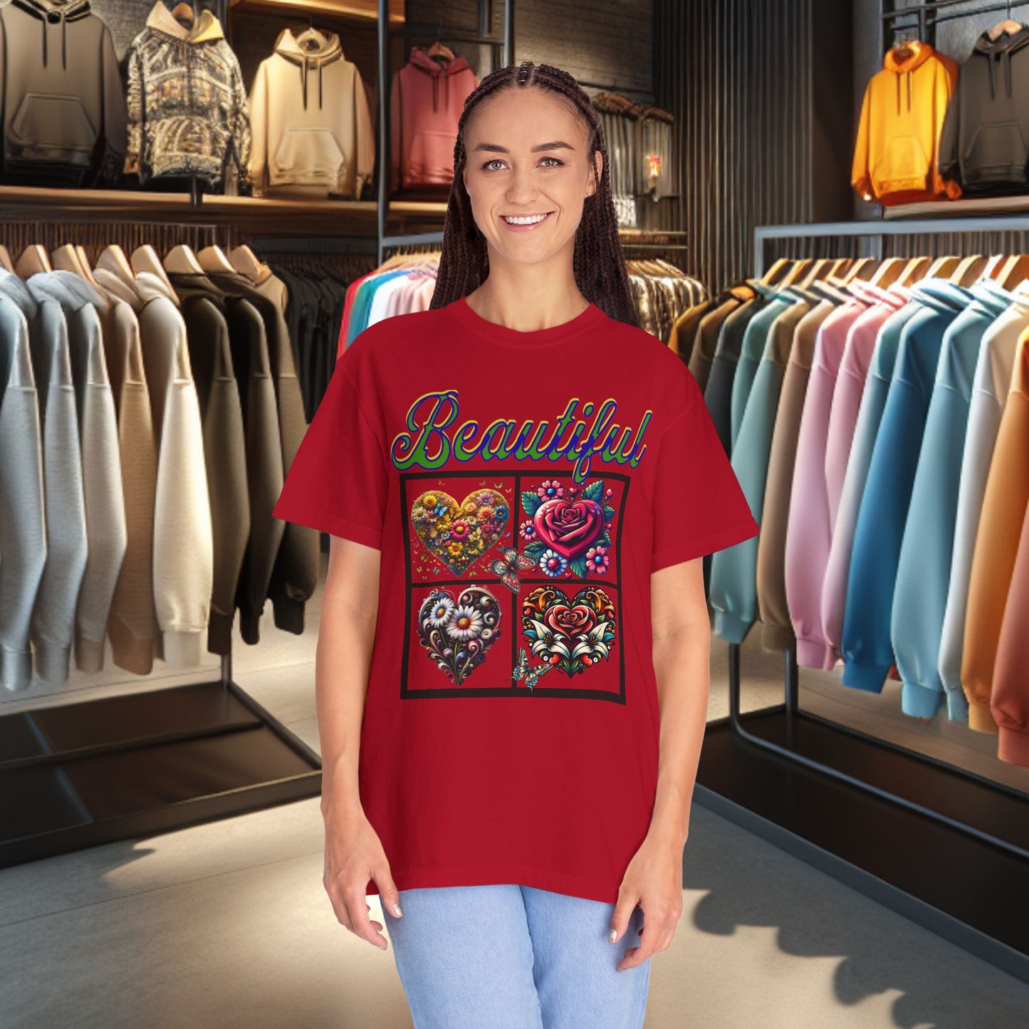 Beautiful Hearts Floral Unisex T-shirt