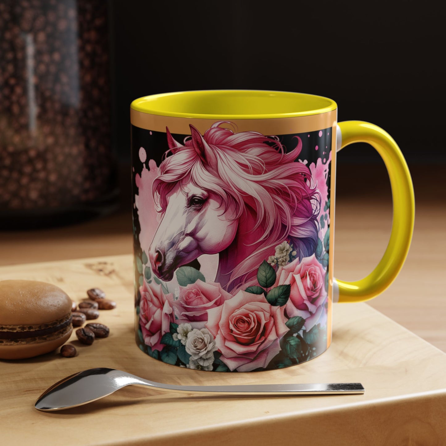 Coffee Mug Horses in Flowers 11oz 15oz