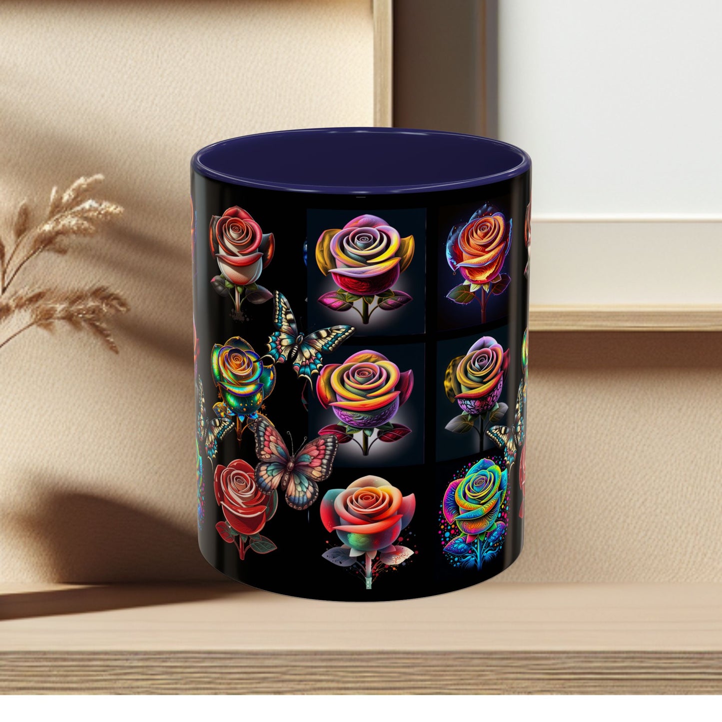 Floral Accent Mug - Perfect Gift for Garden Lovers