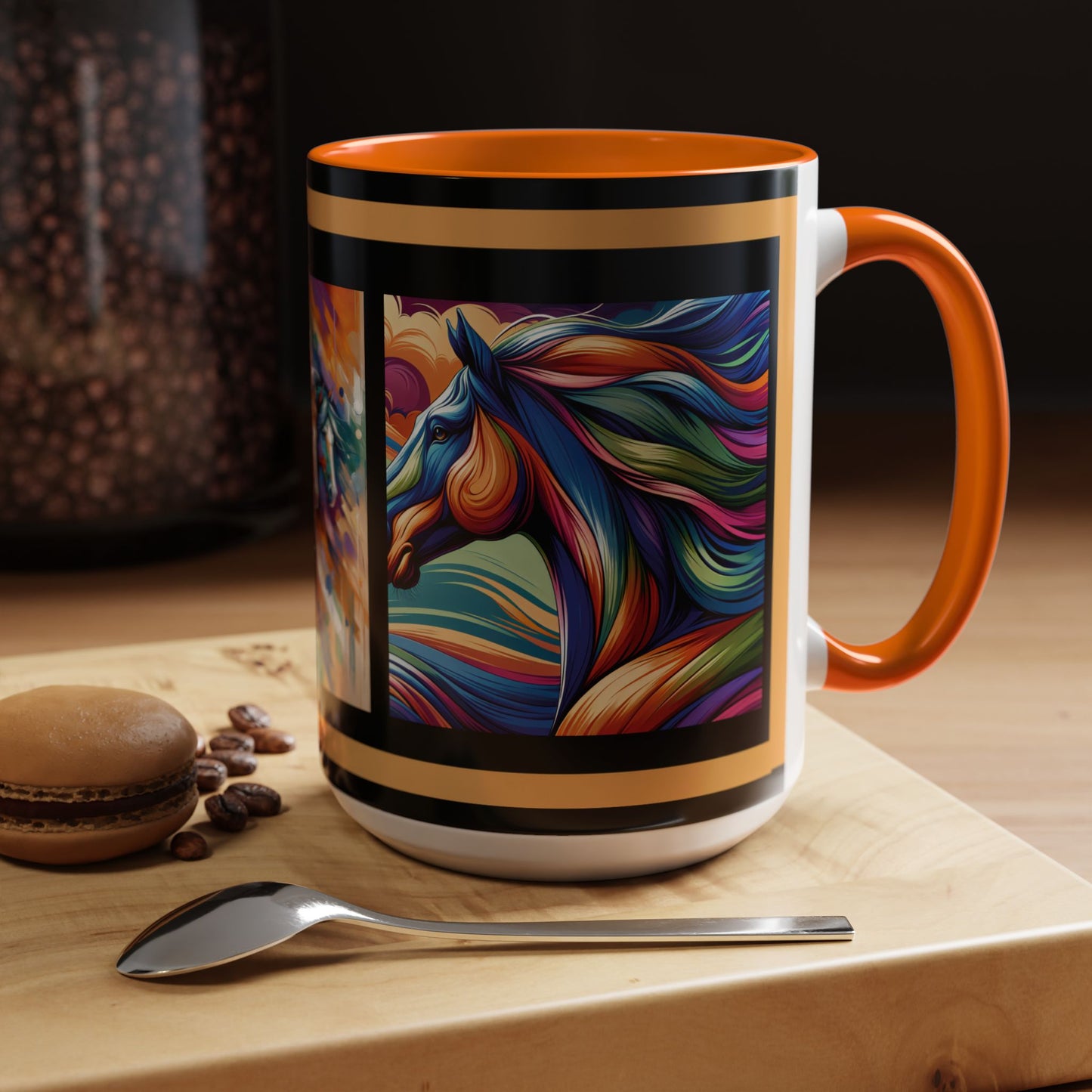 Mug Coffee Multi Color Horses 11oz 15oz