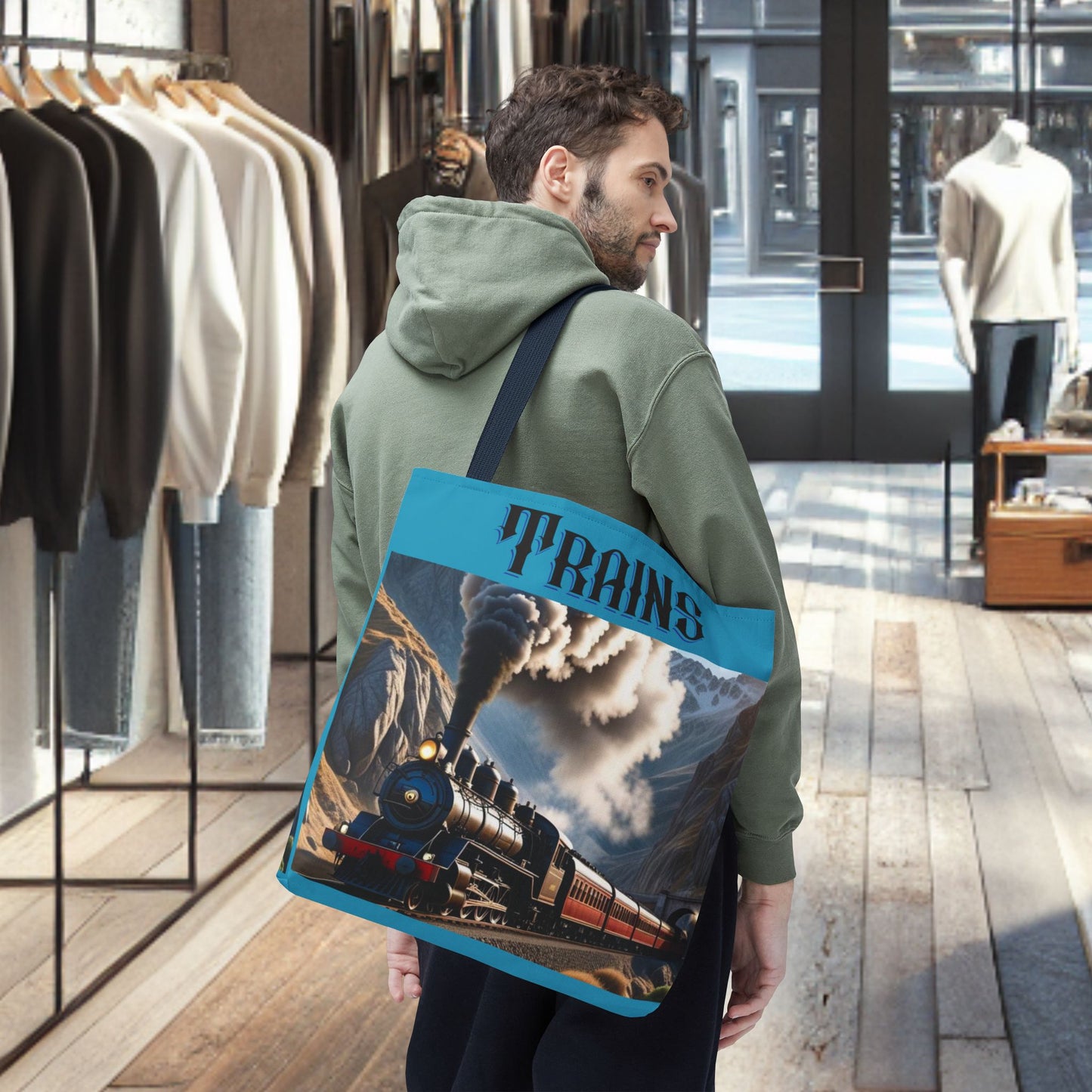 Tote Bag- Trains -Tote Bag (AOP)