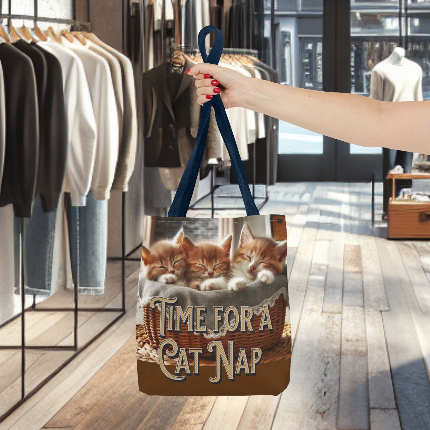 Tote Bag -Time For a Cat Nap Tote Bag (AOP)