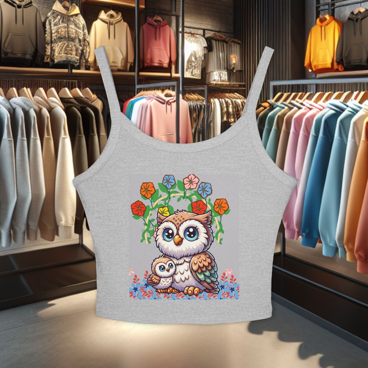 Women's Tank Top - Owl with its baby Design