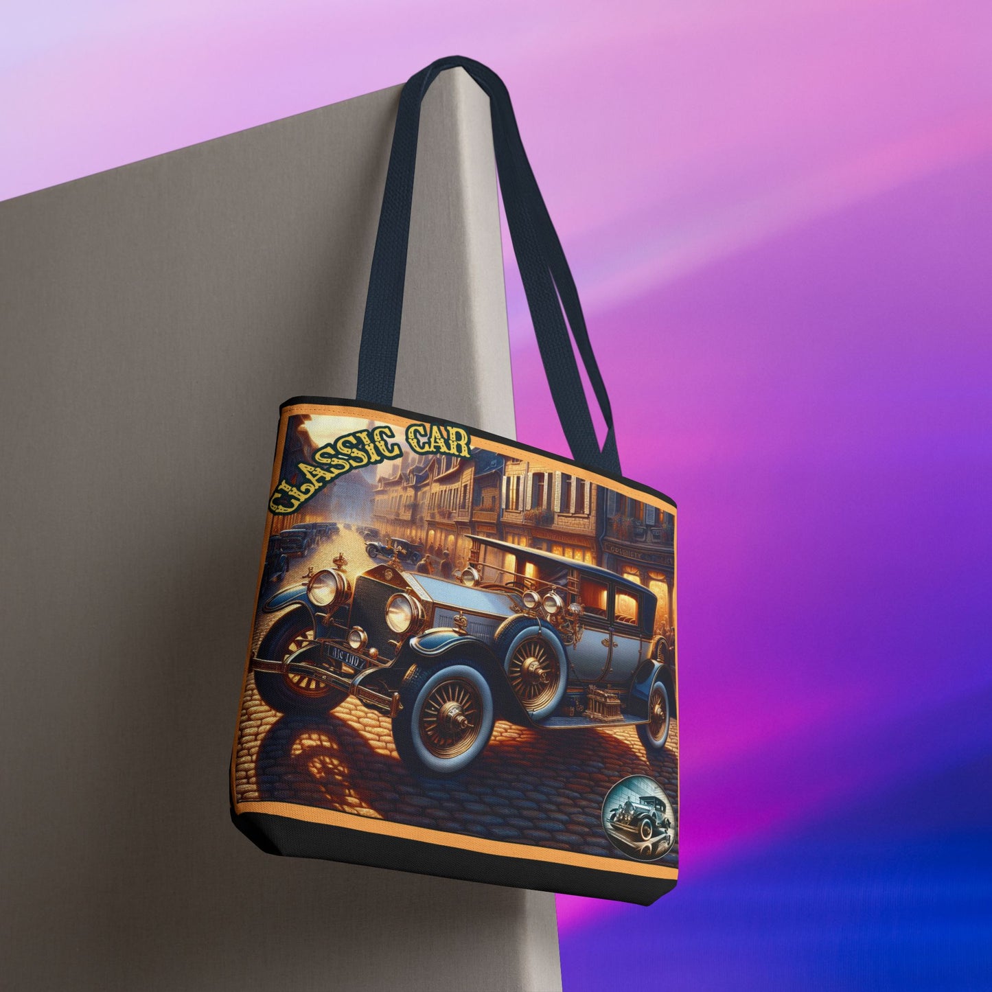 Tote Bag-Classic Car Blue Tote Bag -