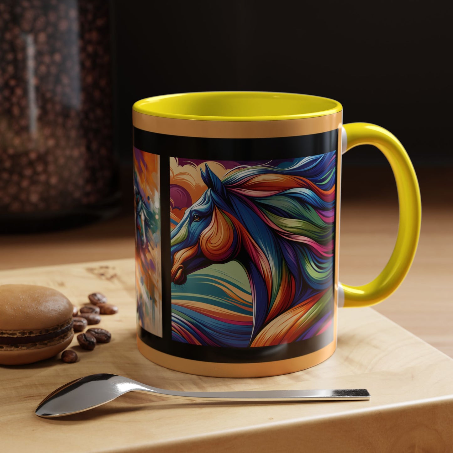 Mug Coffee Multi Color Horses 11oz 15oz