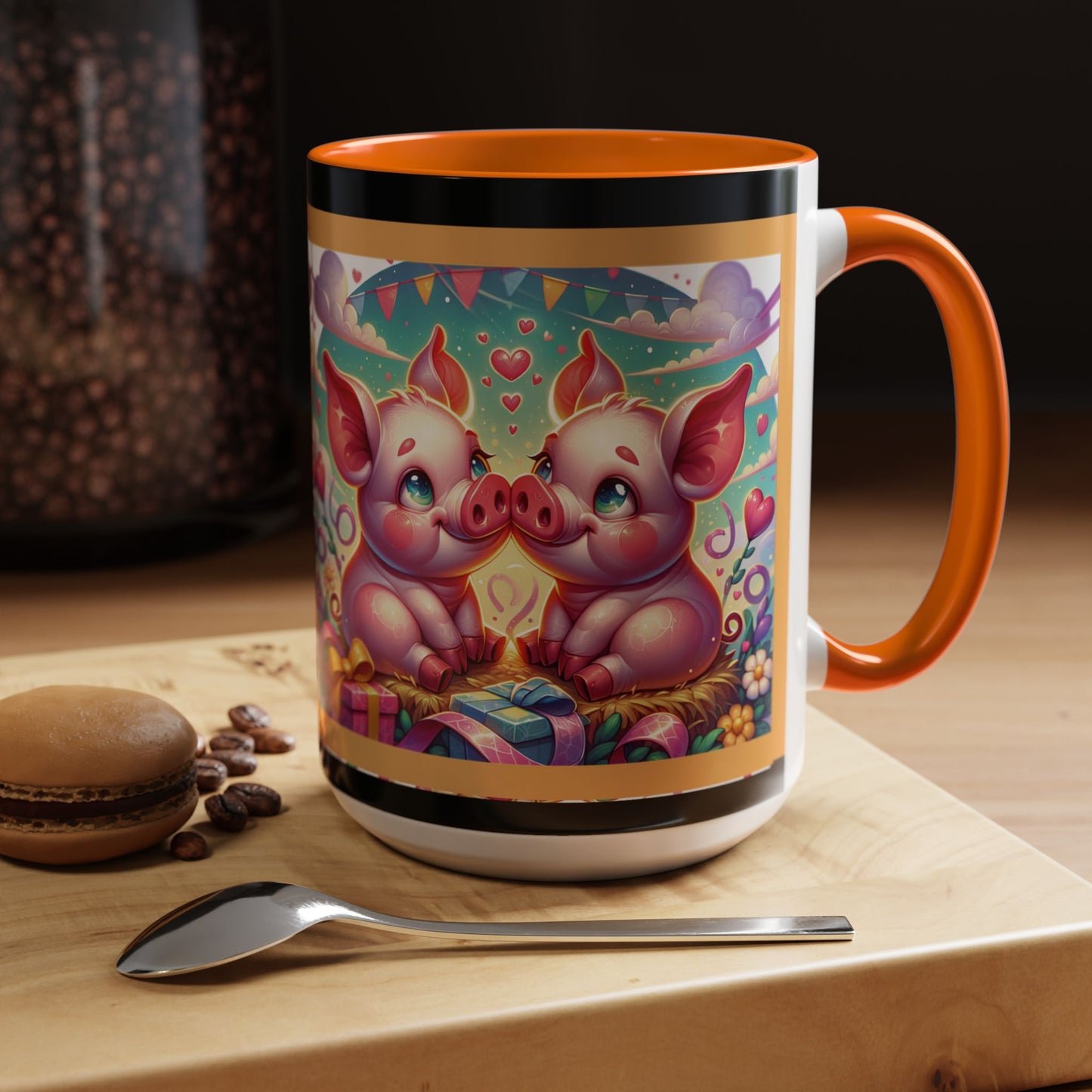 Coffee Mug Love Pigs Picknick 11, 15oz