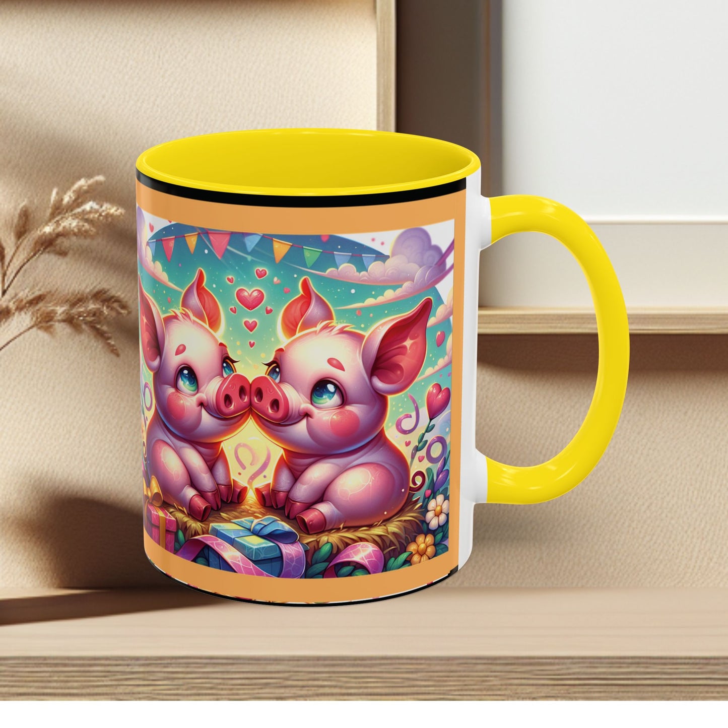 Coffee Mug Love Pigs Picknick 11, 15oz
