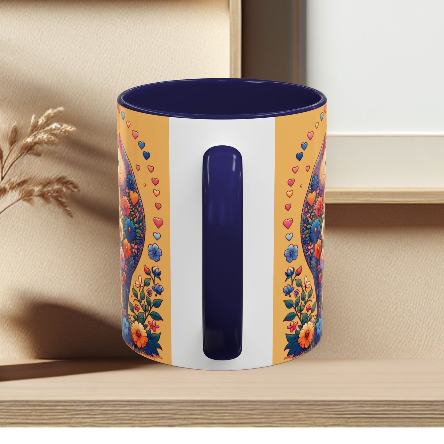 Mug- Loving Cat - Accent Coffee Mug (11oz, 15oz) (AOP)