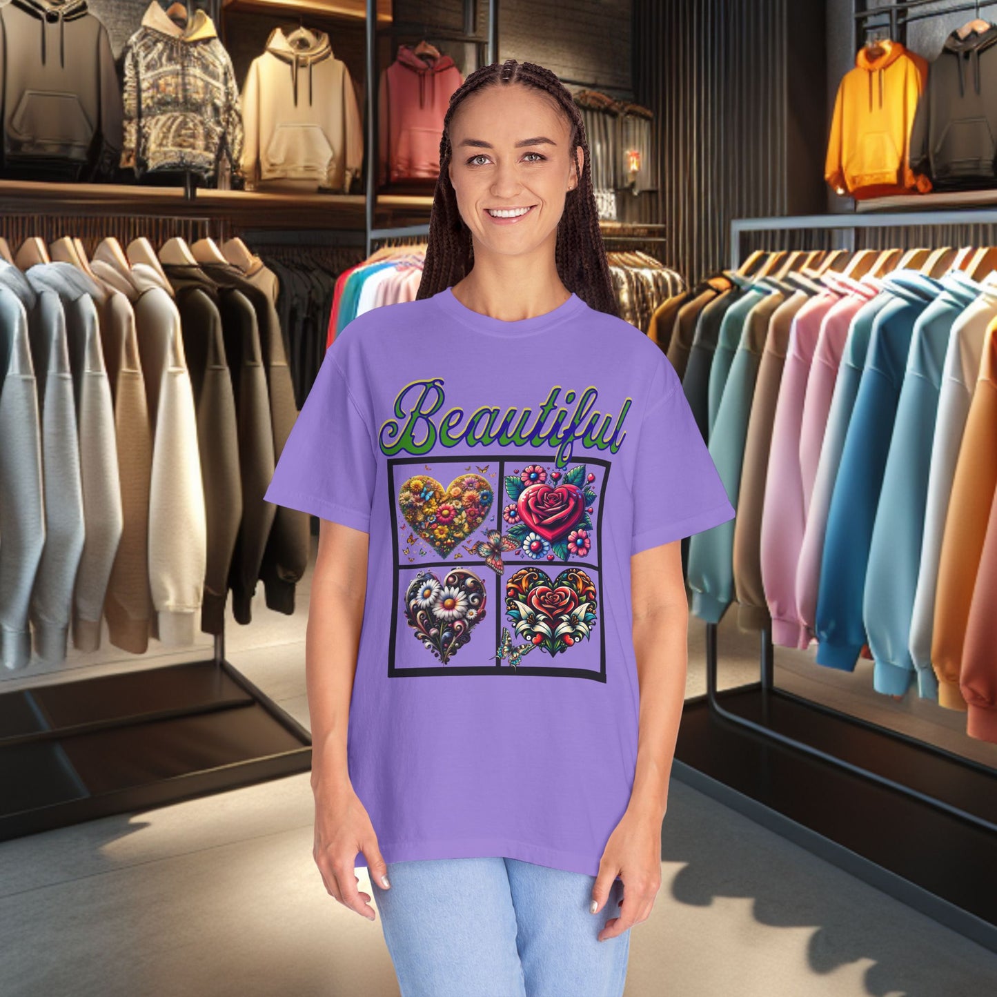 Beautiful Hearts Floral Unisex T-shirt