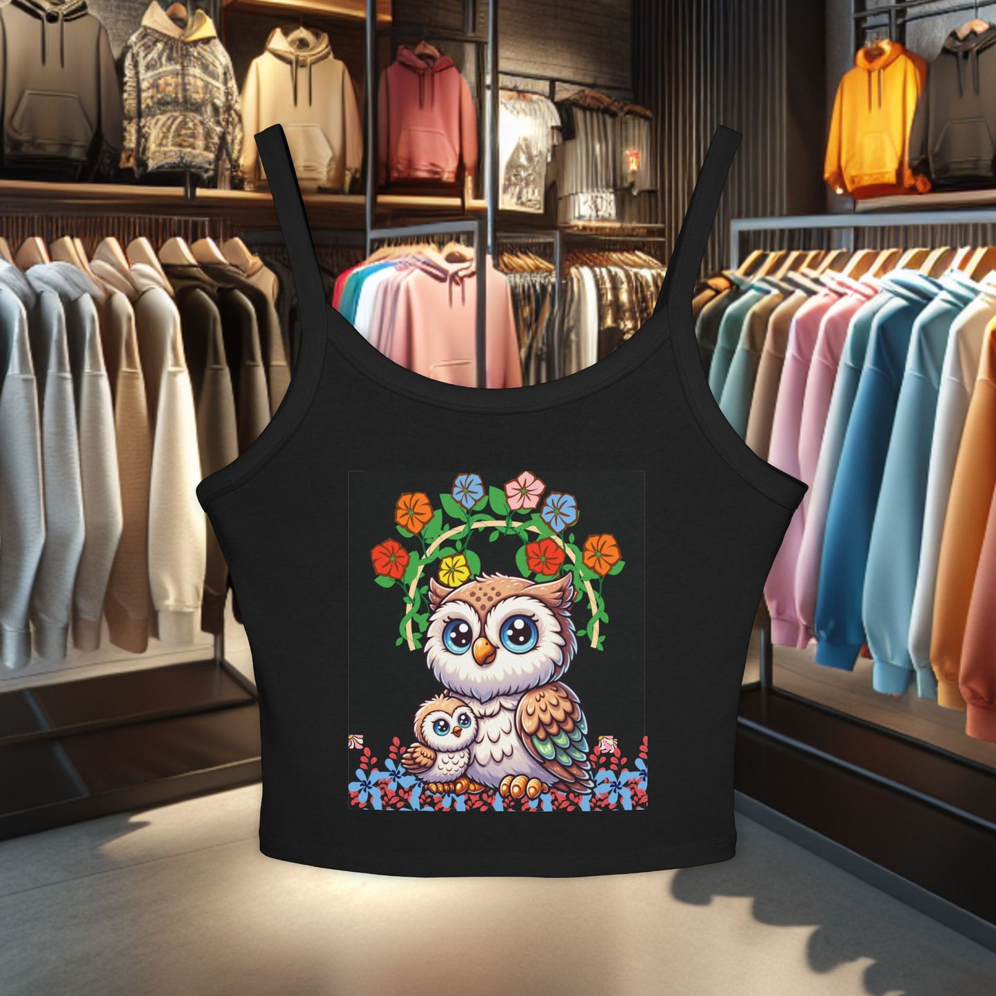 Women's Tank Top - Owl with its baby Design