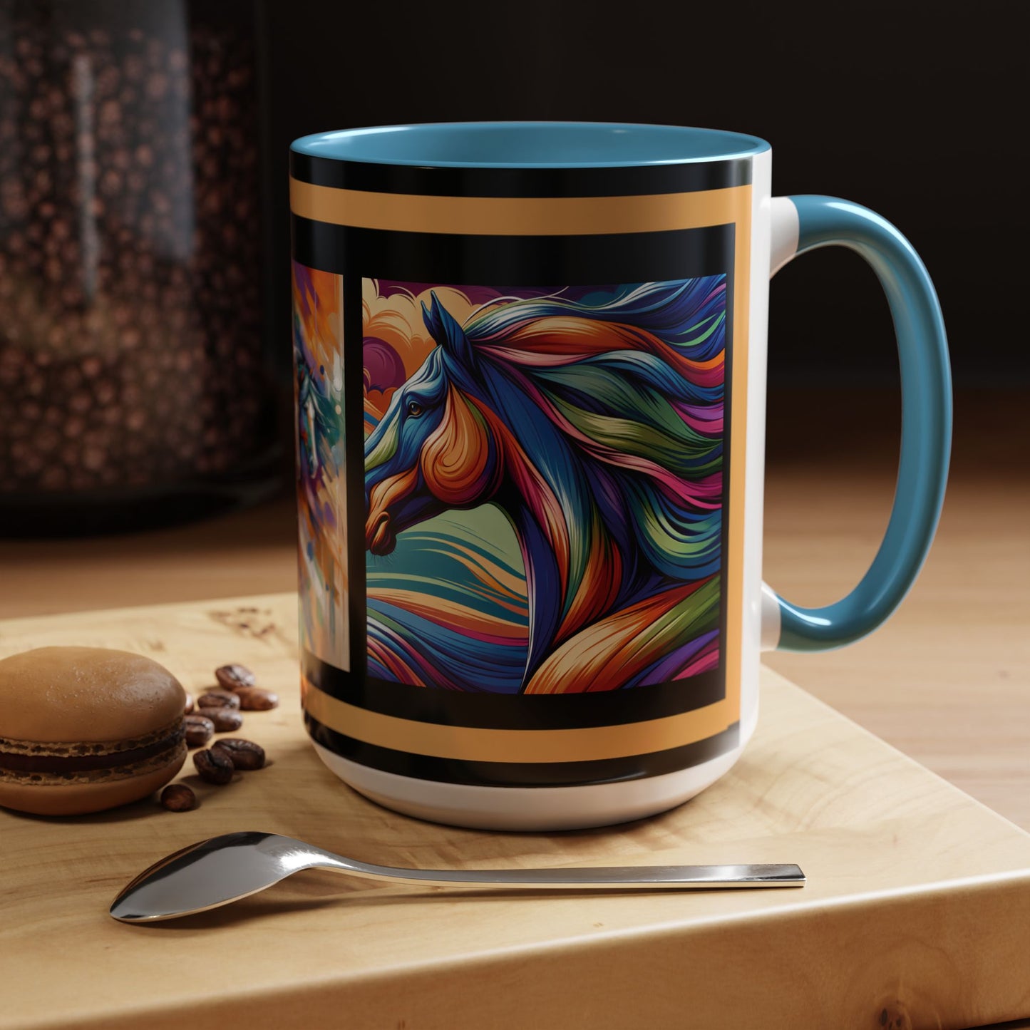 Mug Coffee Multi Color Horses 11oz 15oz