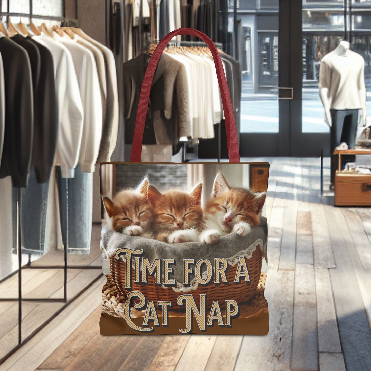 Tote Bag -Time For a Cat Nap Tote Bag (AOP)