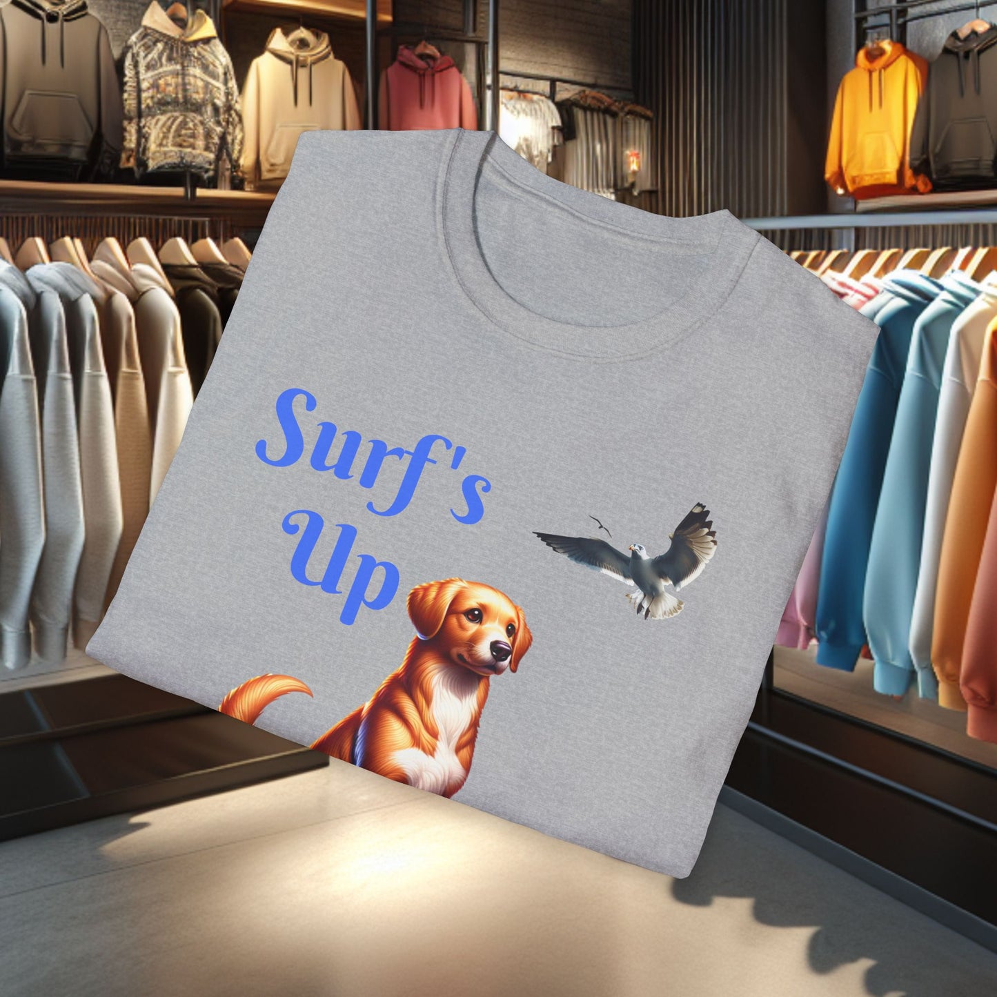 Dog Surfing Unisex T-Shirt - Surf's Up