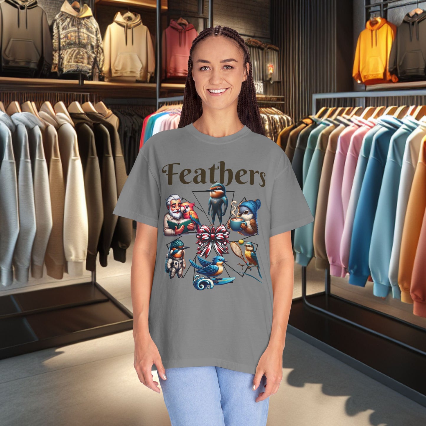 Boho Feathers T-shirt - Bird Lover's Garment