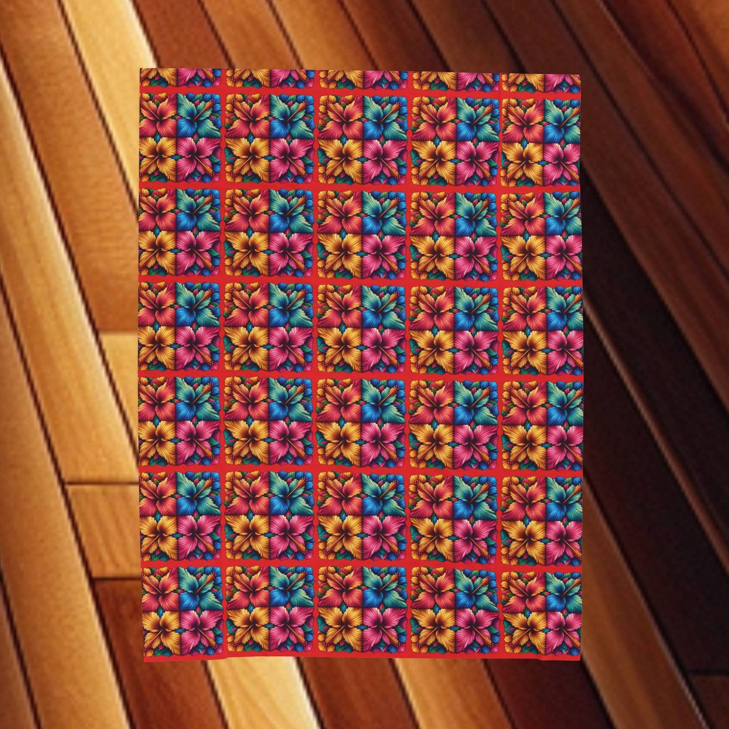 Colorful Floral Velveteen Blanket