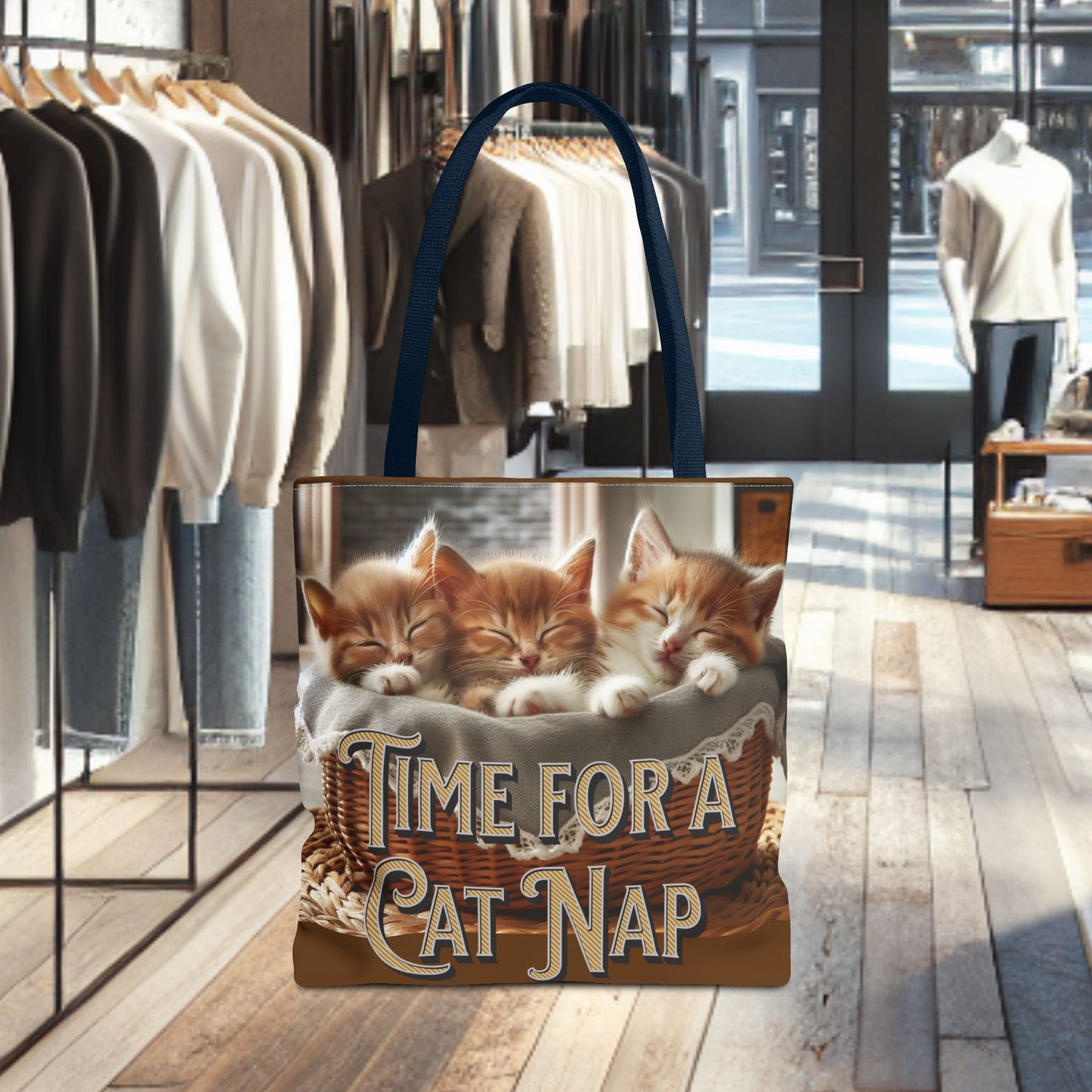 Tote Bag -Time For a Cat Nap Tote Bag (AOP)