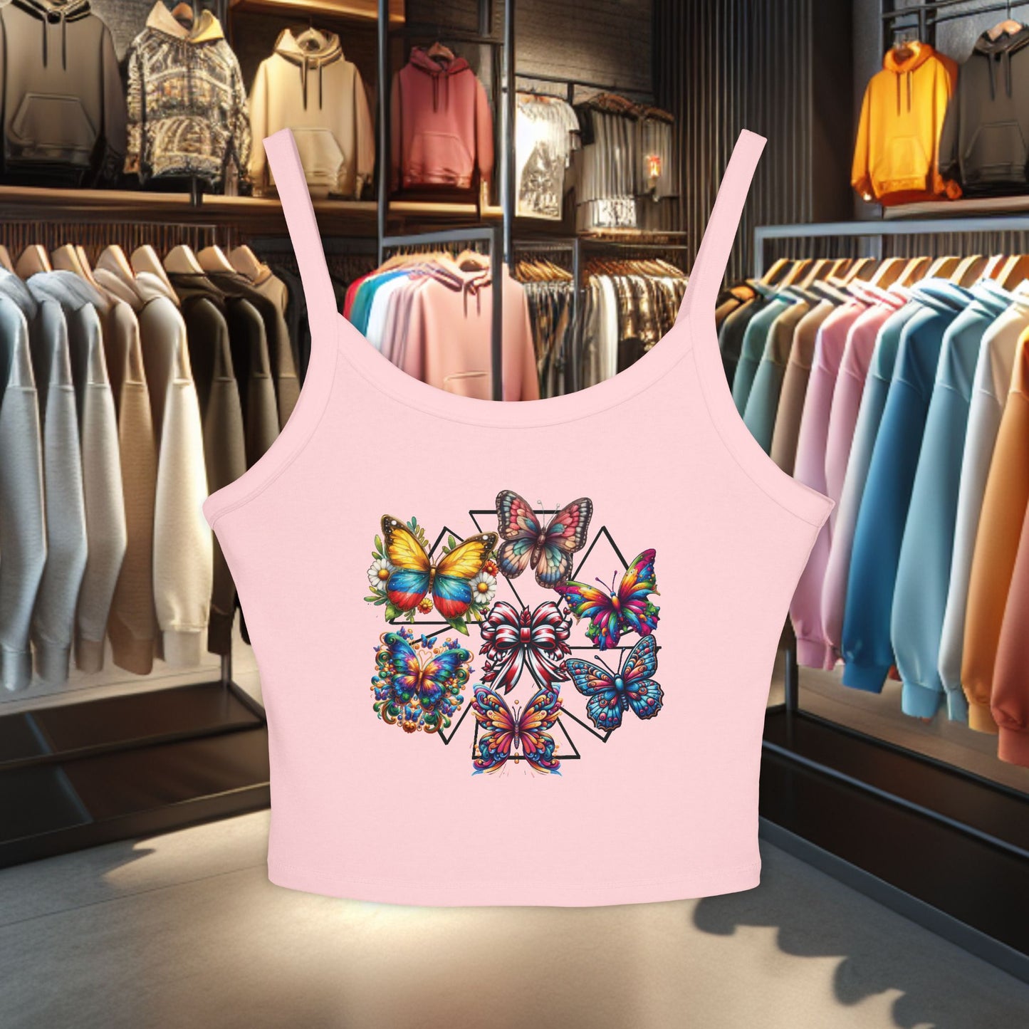 Colorful Butterfly Women's Tank Top - Summer Fashion, Boho Style