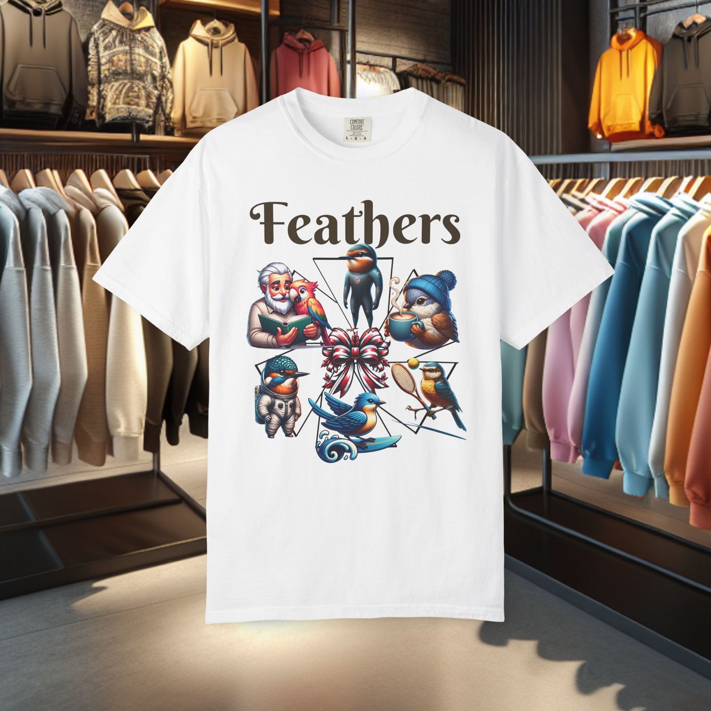 Boho Feathers T-shirt - Bird Lover's Garment