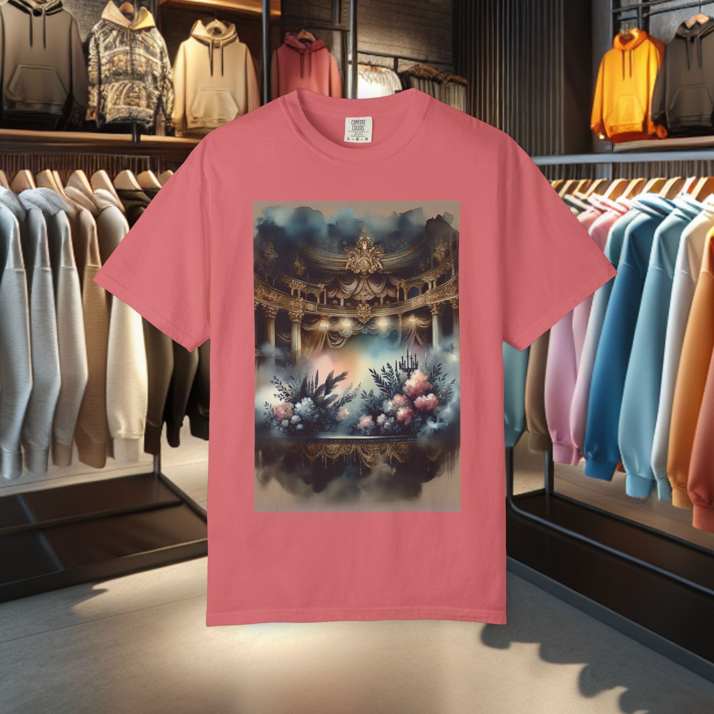 Dreamy Garden Unisex Garment-Dyed T-shirt - Artistic Floral Print - Perfect for Everyday Wear and Gifting