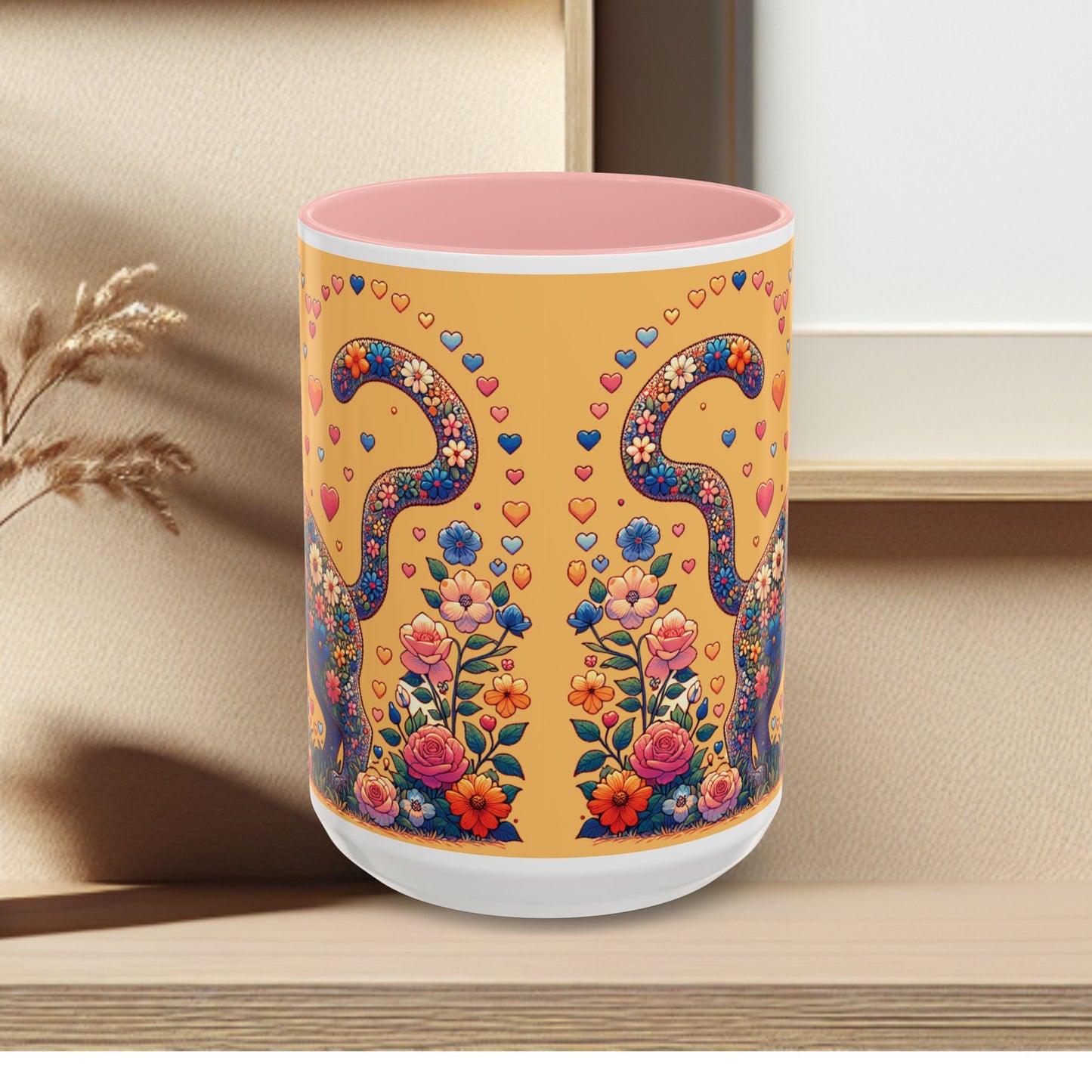 Mug- Loving Cat - Accent Coffee Mug (11oz, 15oz) (AOP)