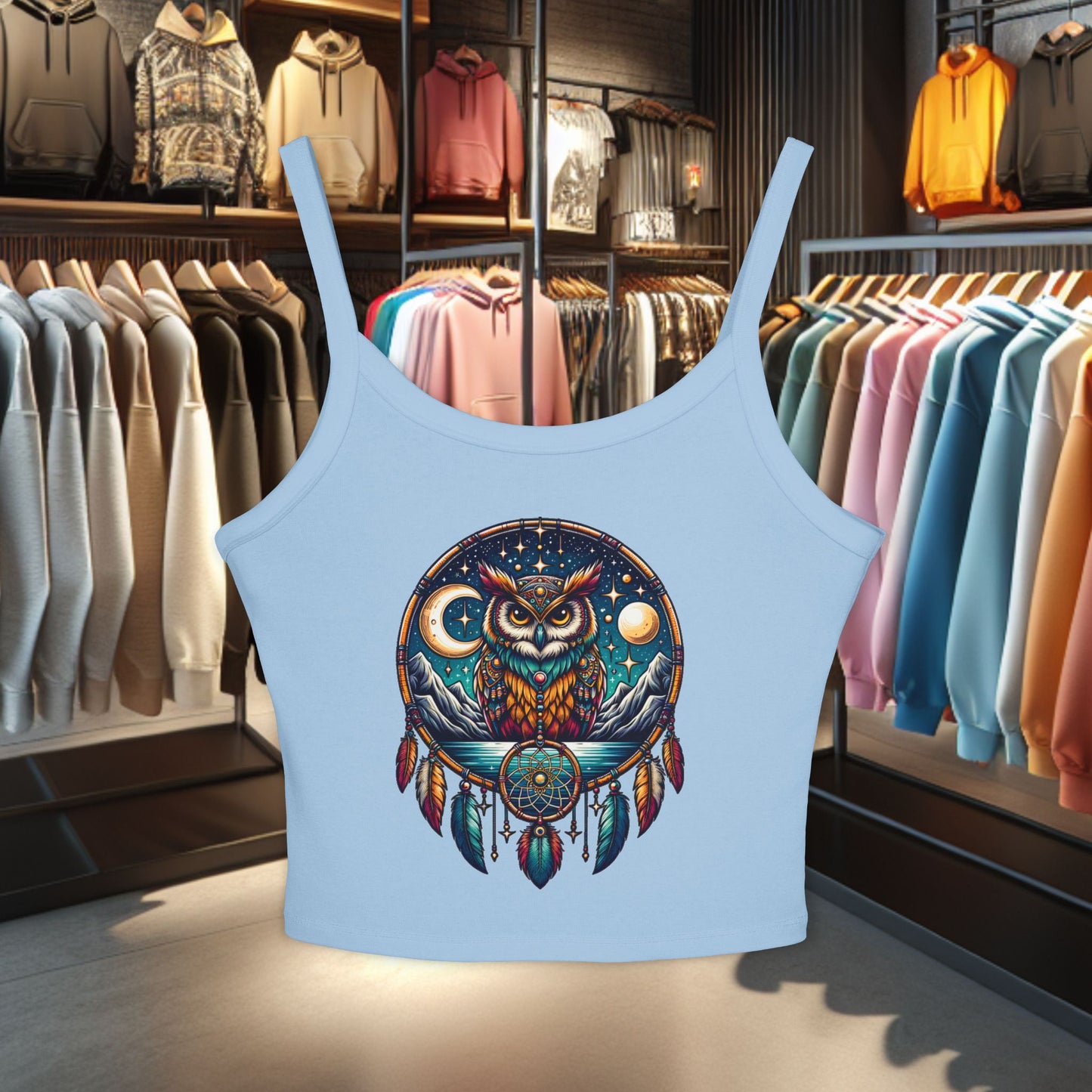 Women's Tank Top Owl Dreamcatcher Spaghetti Strap